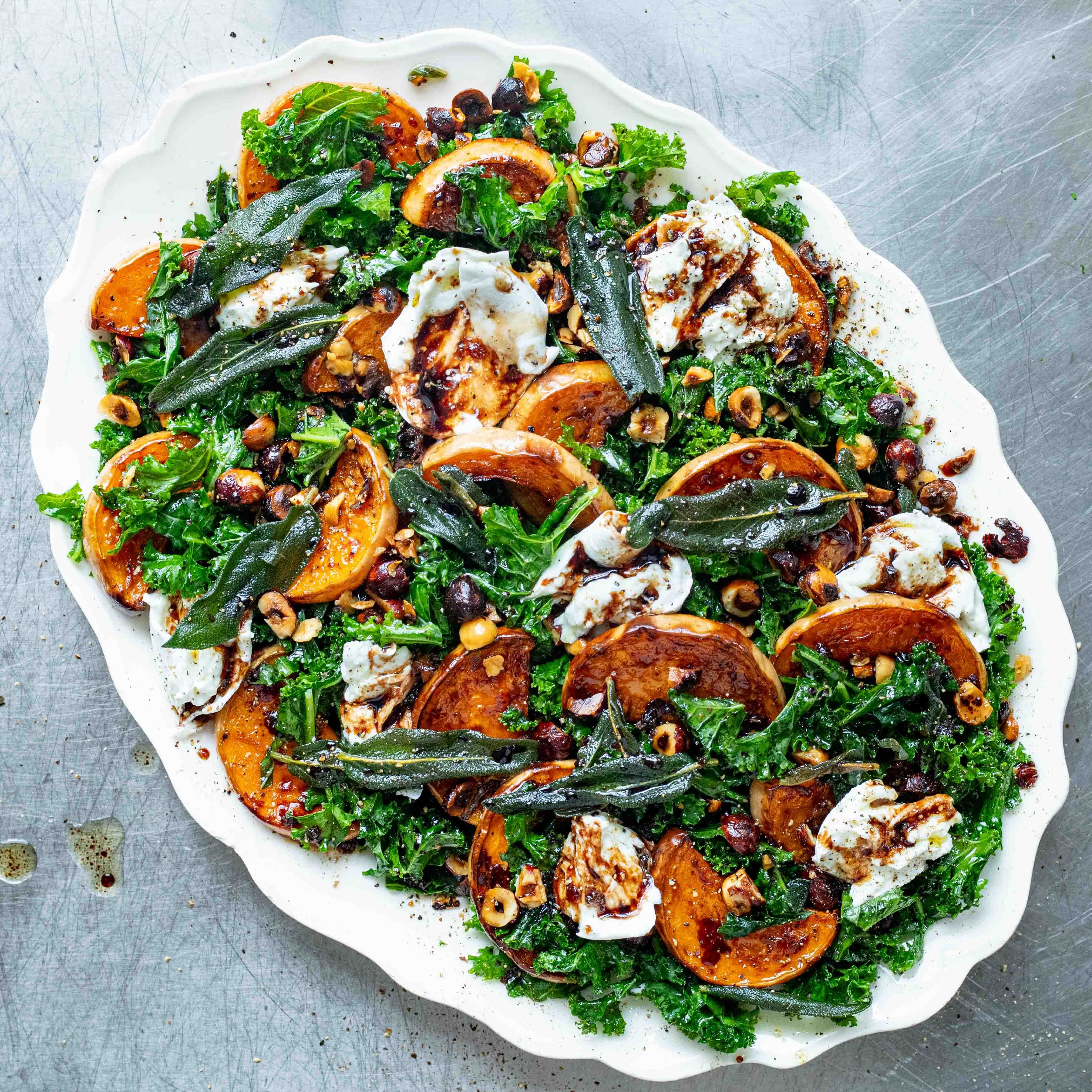 Roasted Squash Mozzarella Salad