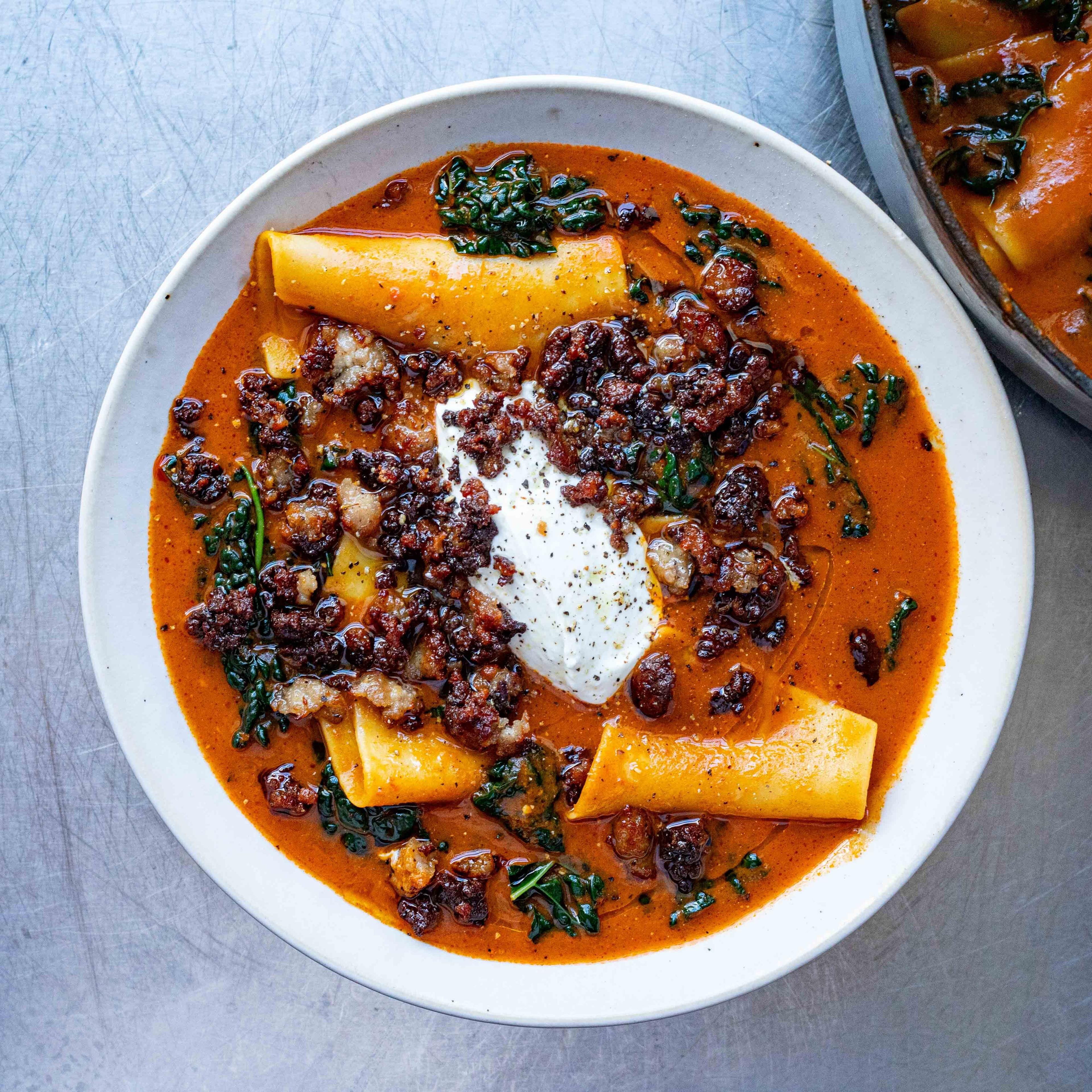 Sun dried Tomato Lasagne Soup