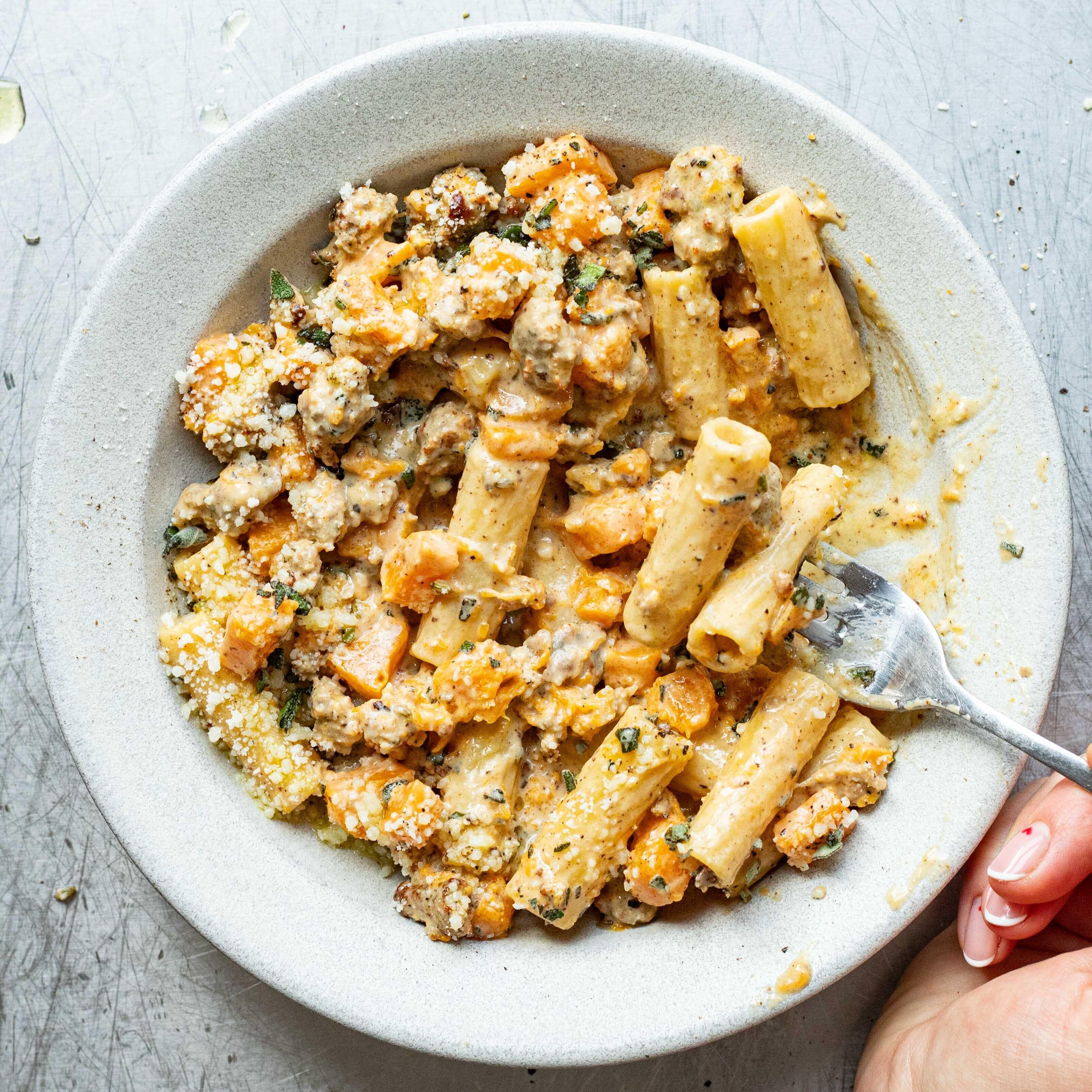 Creamy Squash Sausage Penne