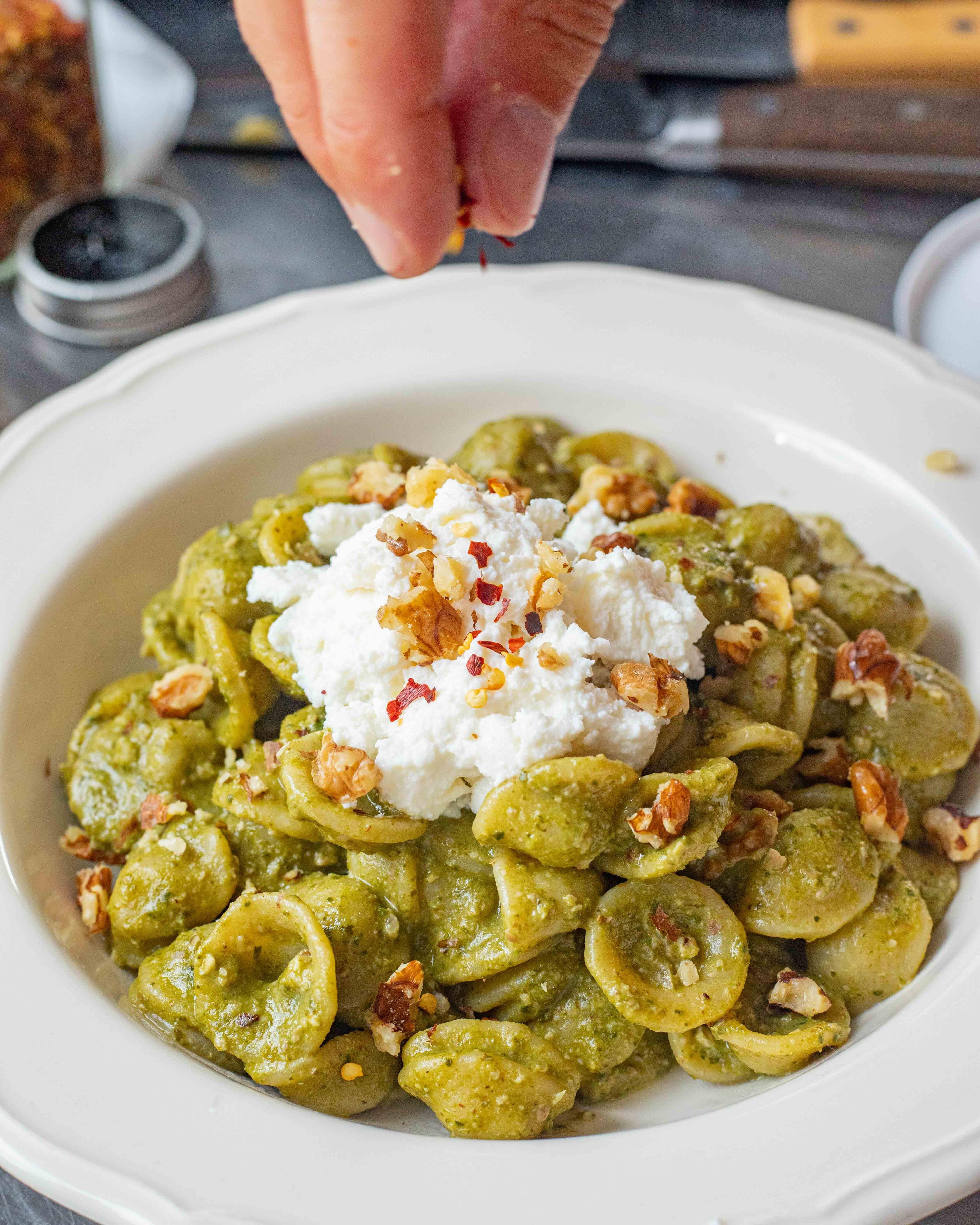 Kale Walnut Pesto Pasta