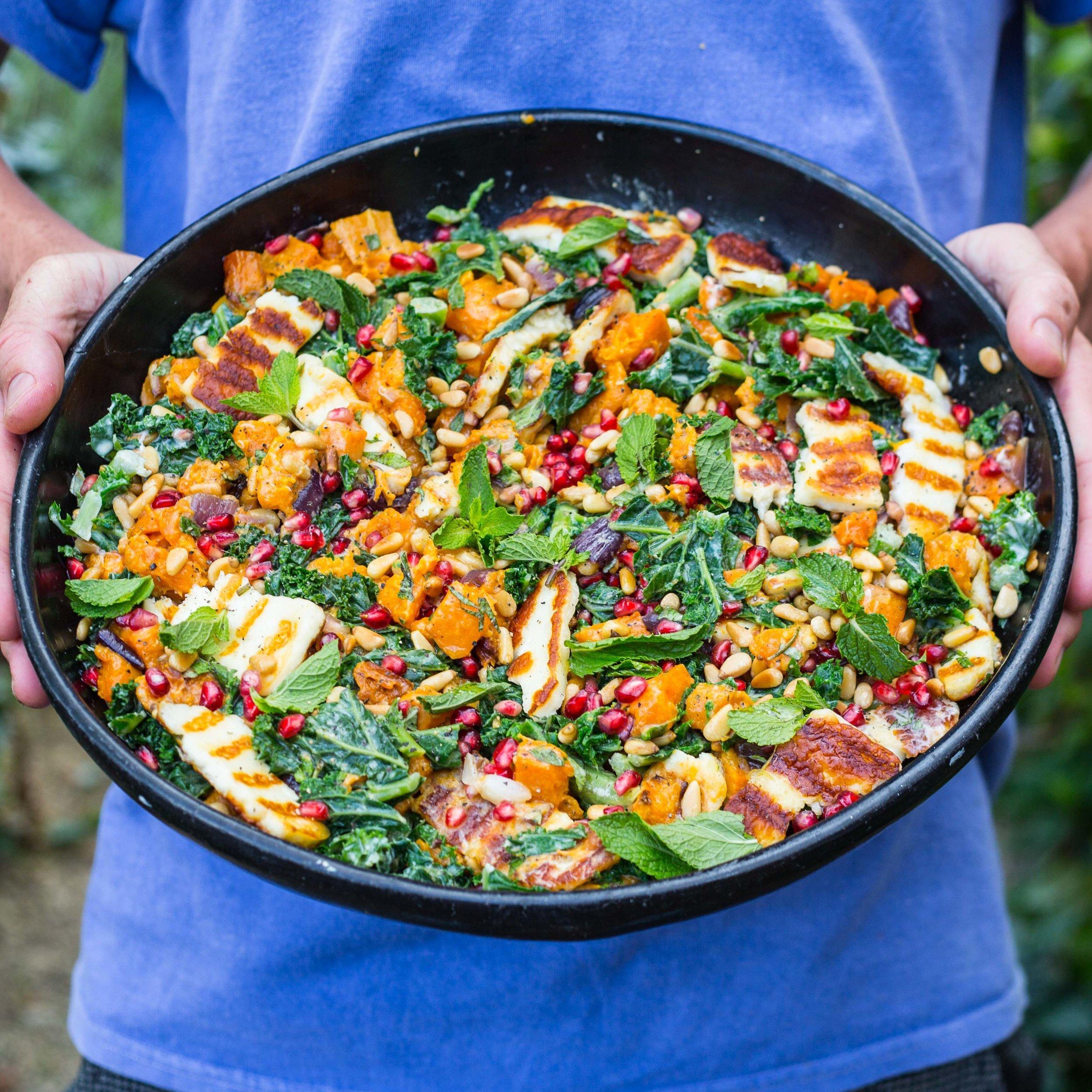 The Ultimate Halloumi Butternut Squash Tahini Salad