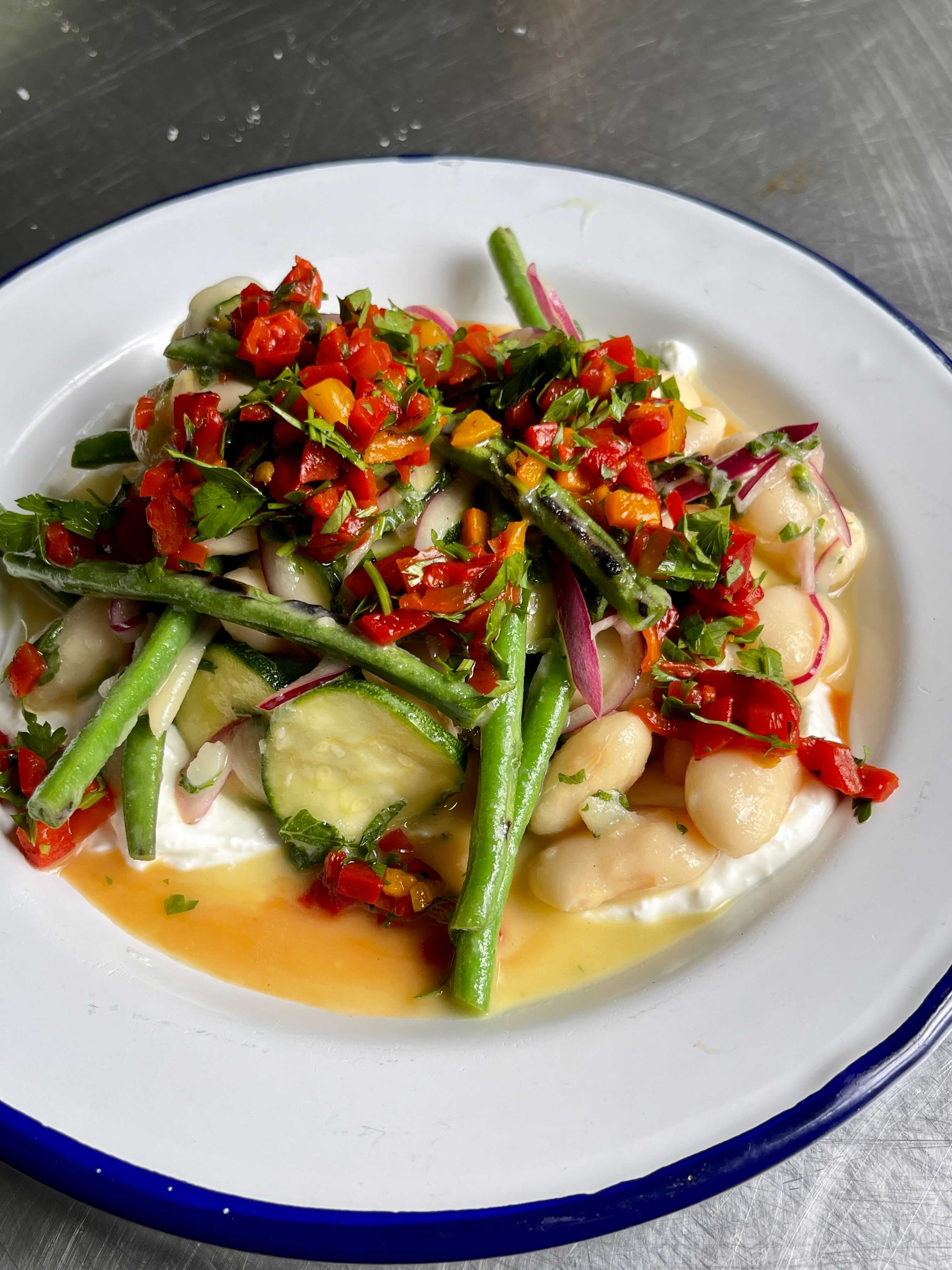 Courgette Green Bean Pepper Salad With Lemon Vinaigrette