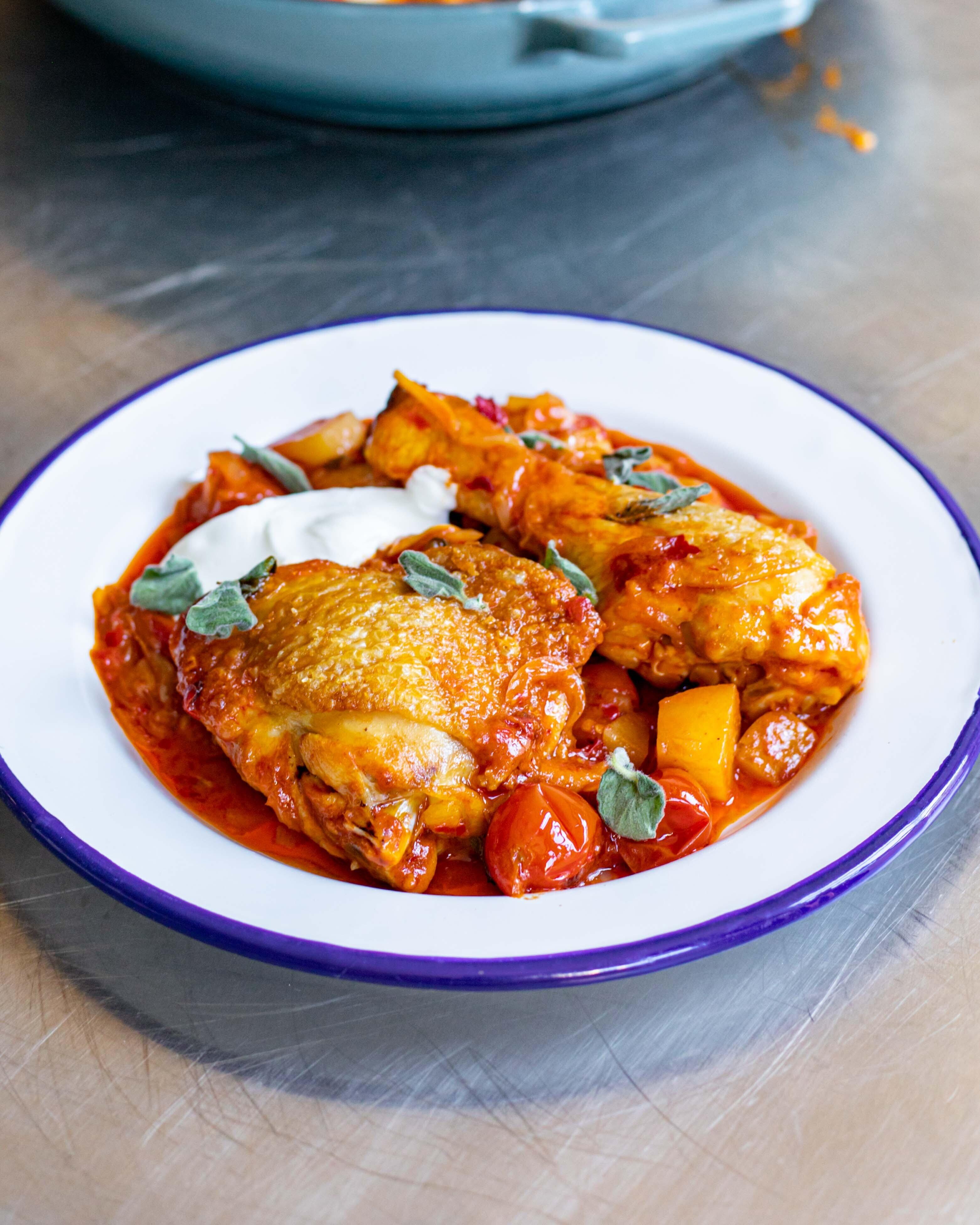 Crispy Harissa Chicken Stew