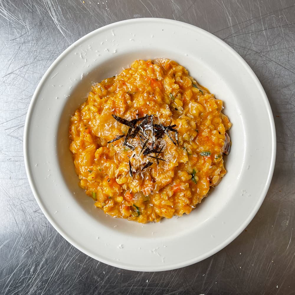 Kimchi Squash Risotto