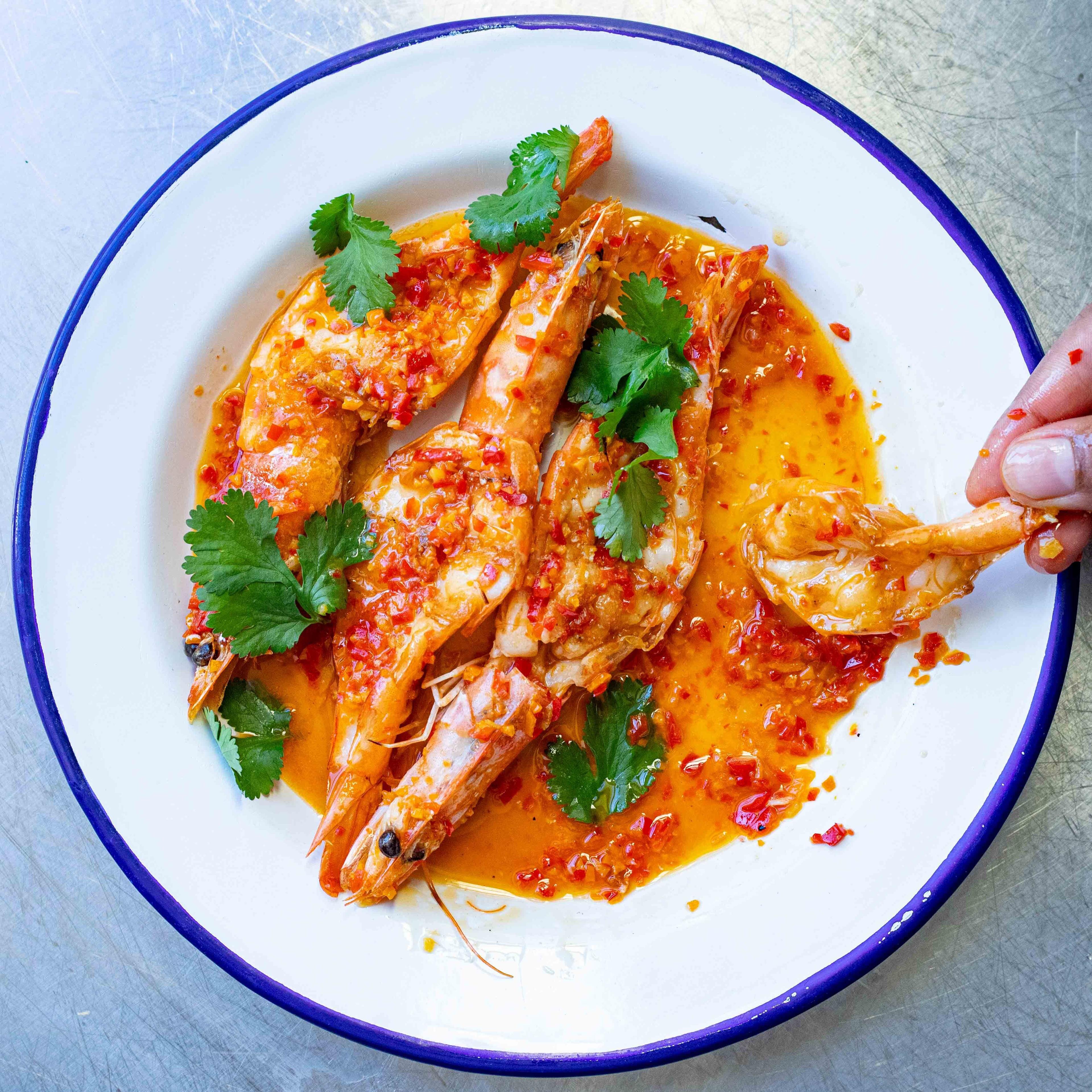 Mandarin and Scotch Bonnet Kosho Prawns