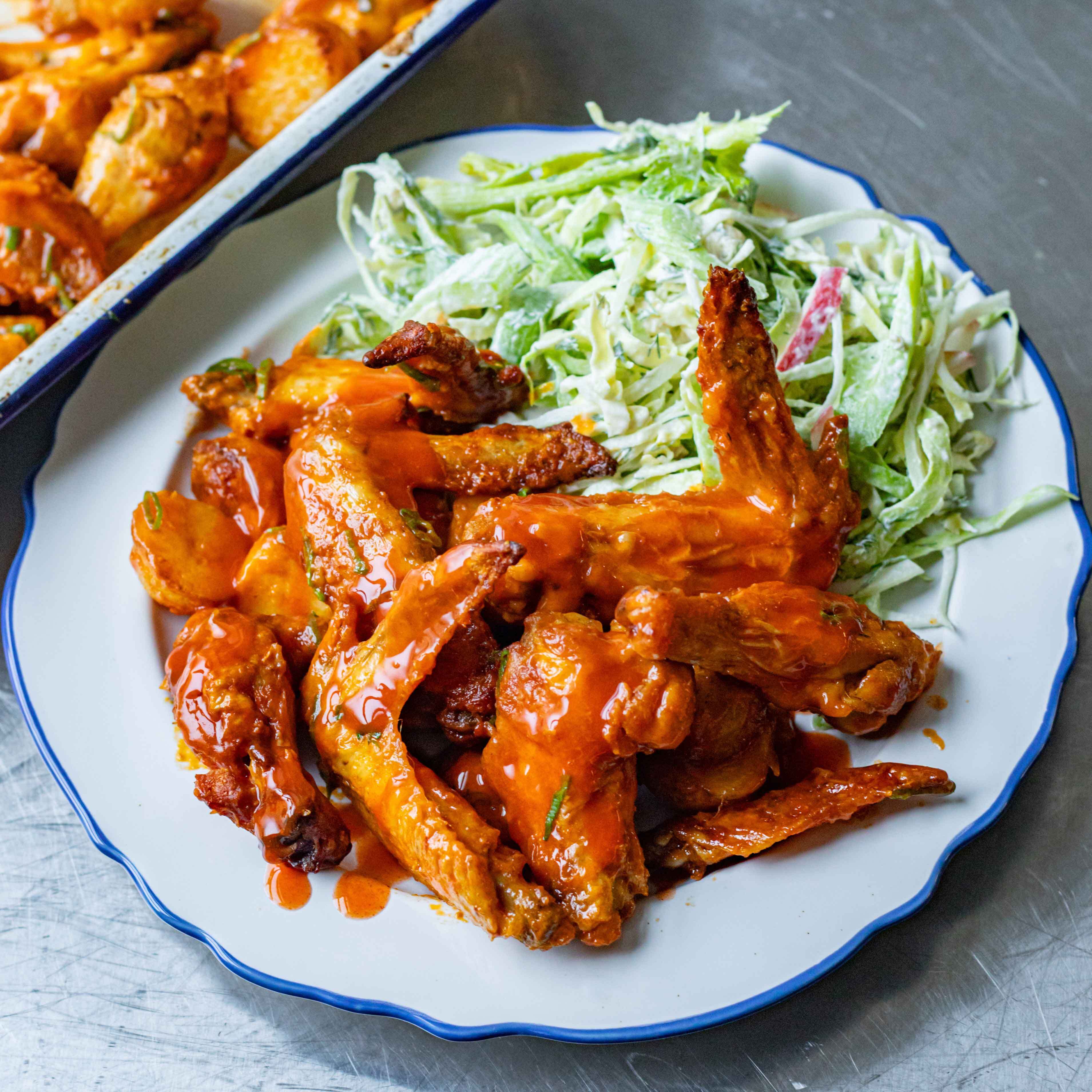 Roasted Wing Traybake Celery Blue Cheese Slaw