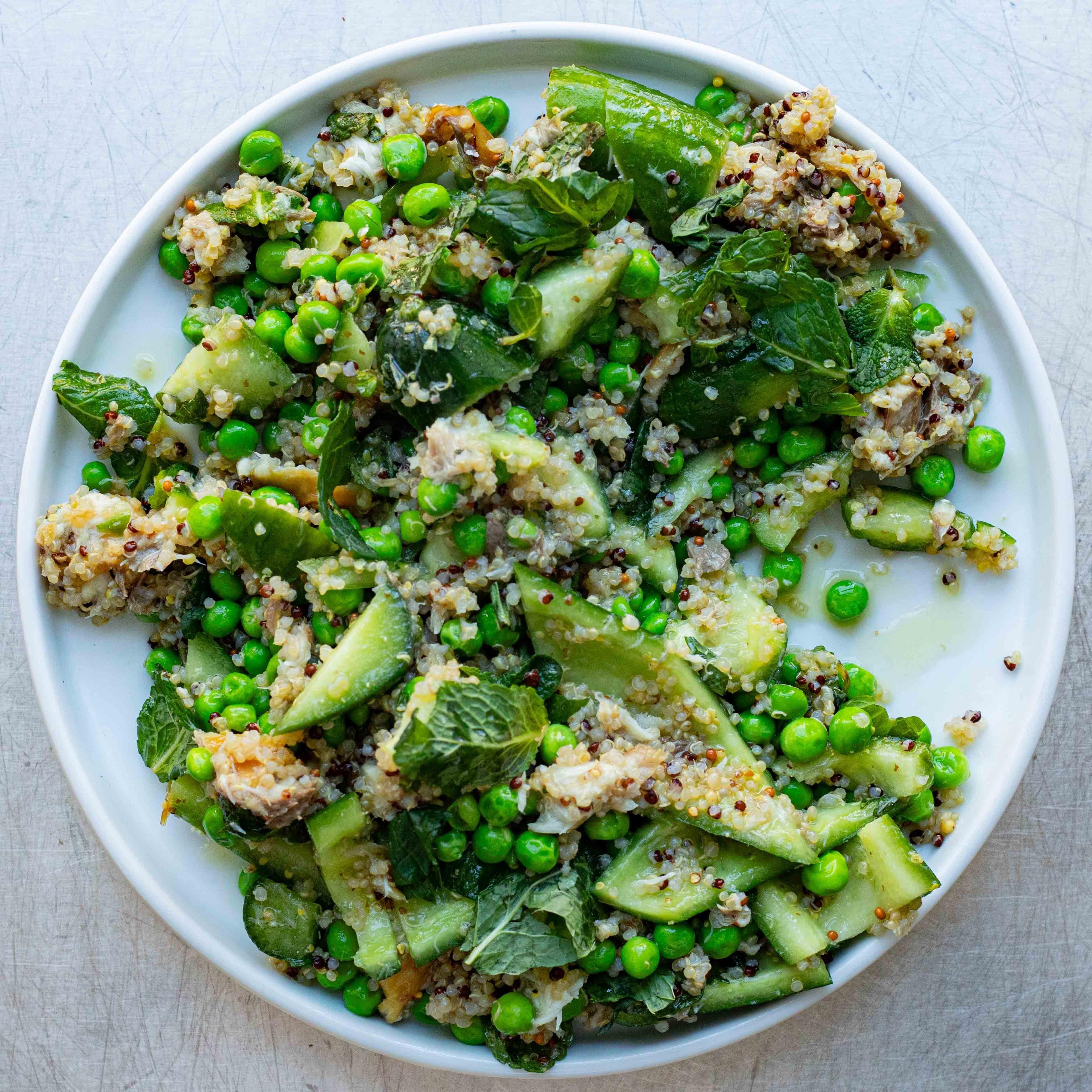 Smoked Mackerel Mint Cucumber Chopped Salad