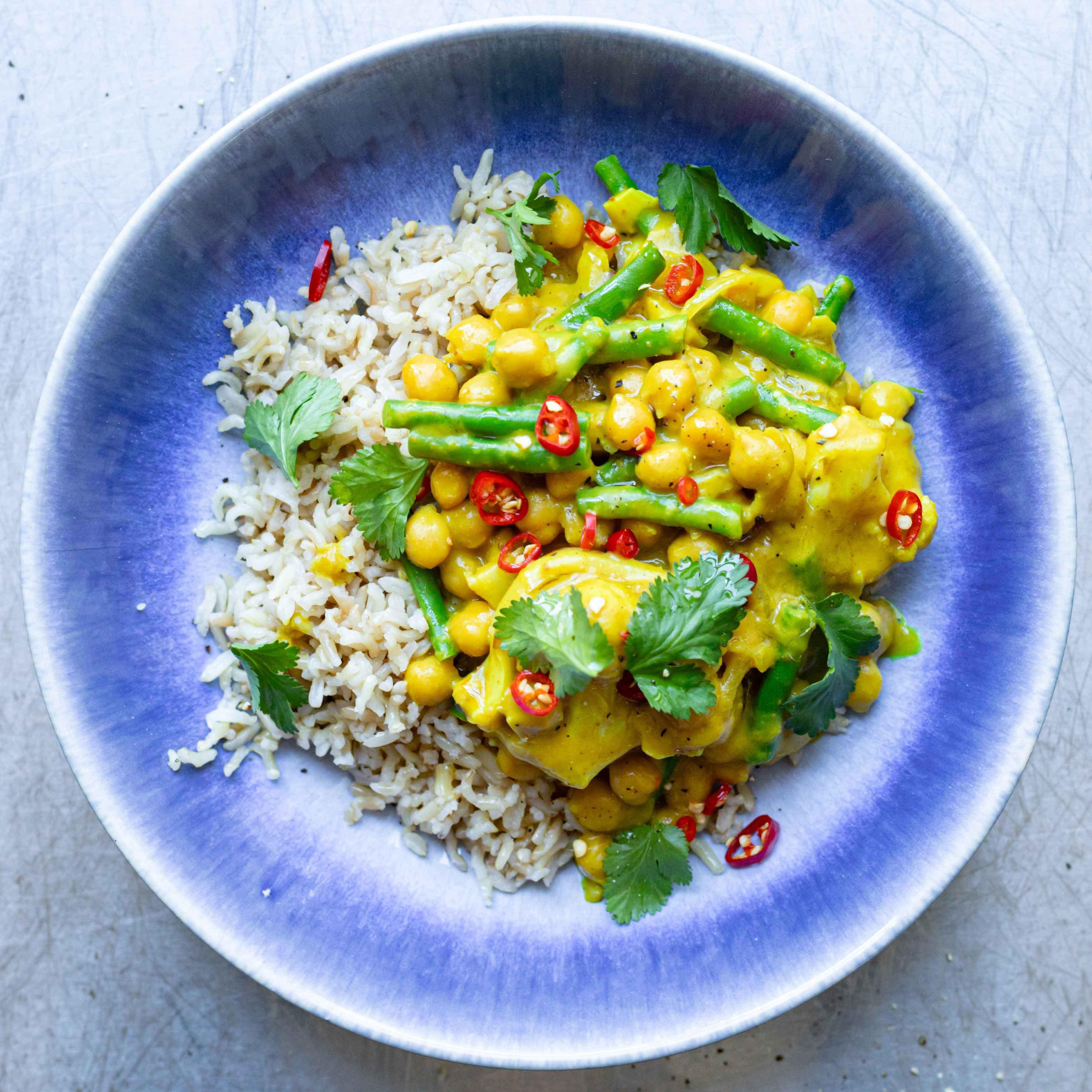 Limey Roast Cauliflower Peanut Green Bean Curry