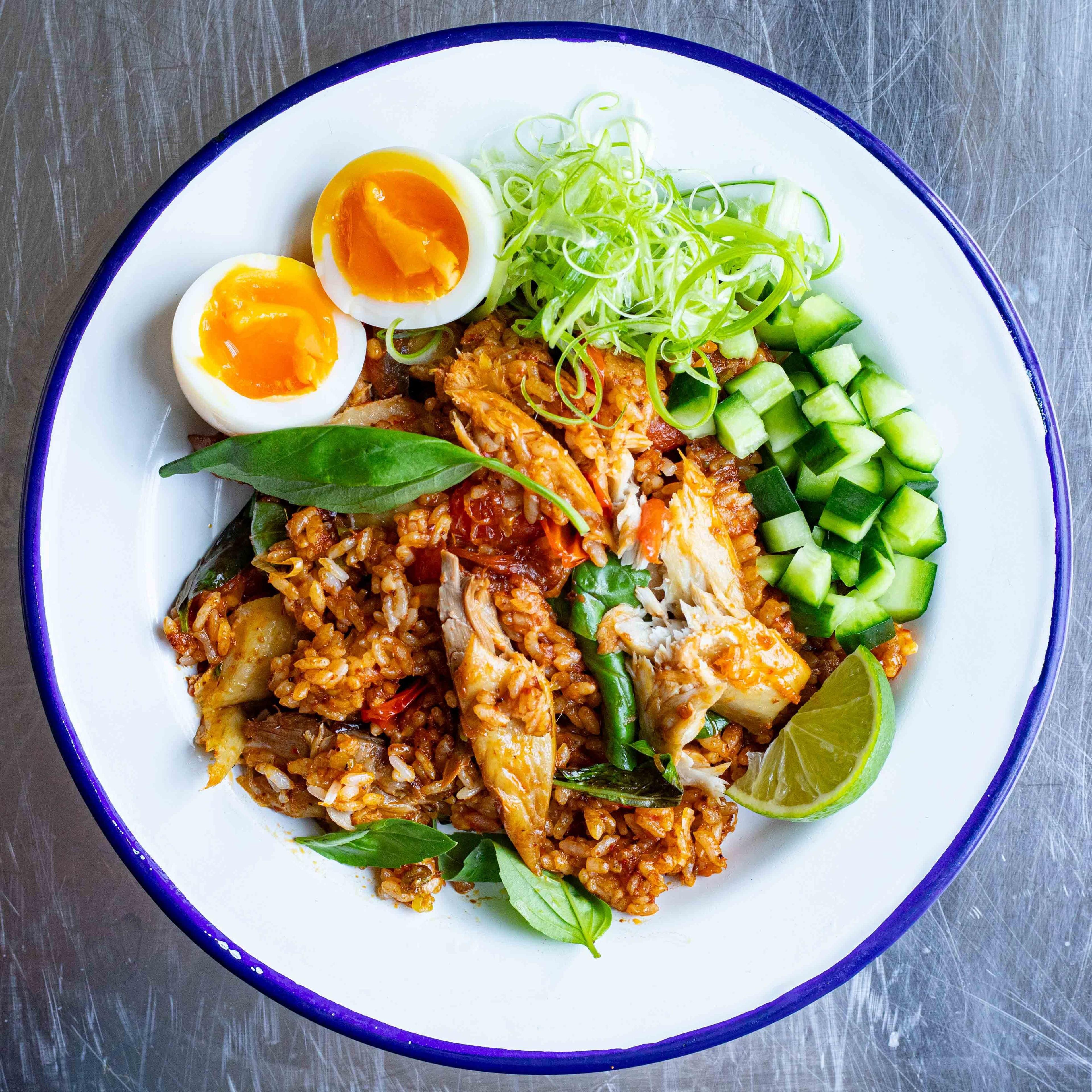 Red Curry Smoked Mackerel Fried Rice