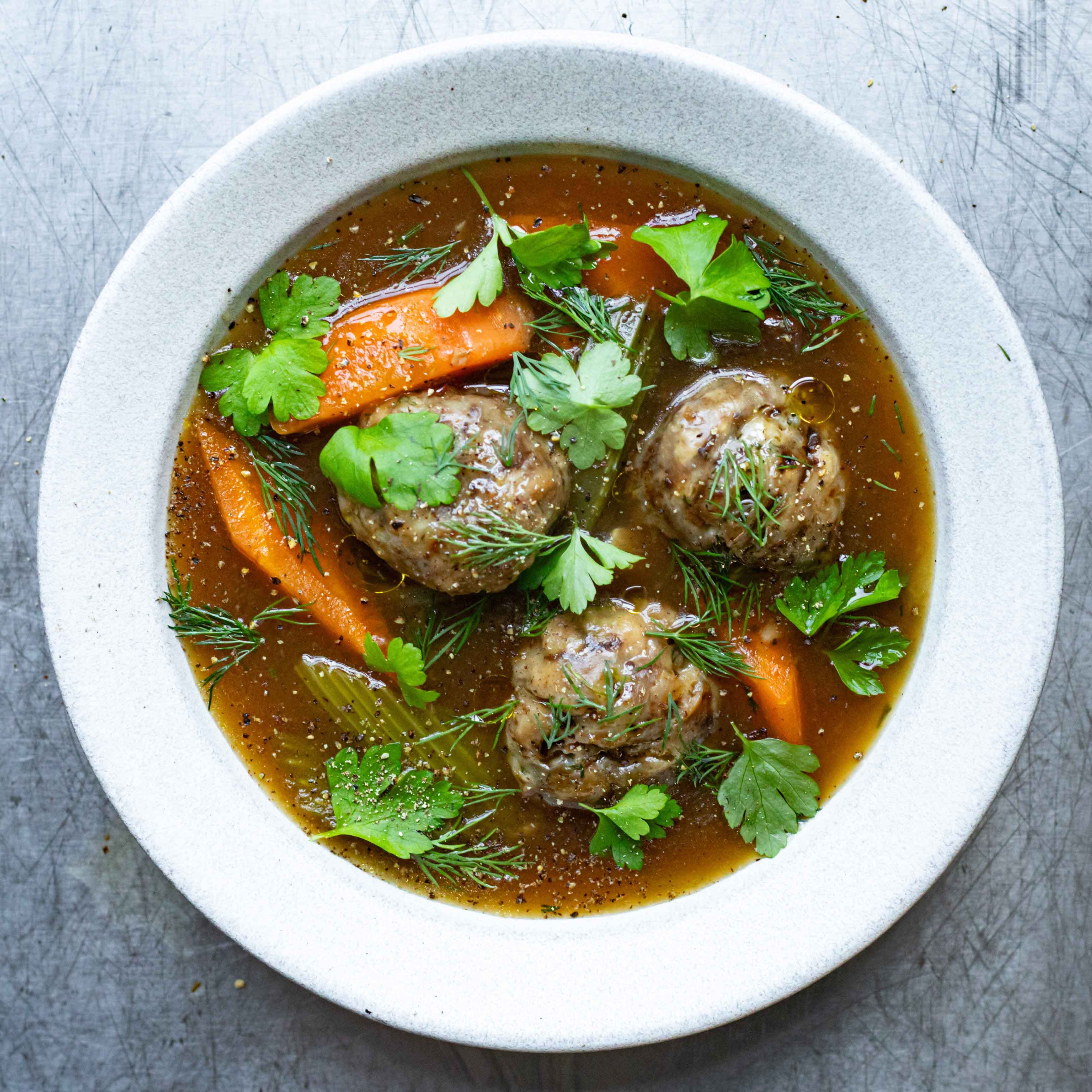 Veggie Matzo Ball Soup