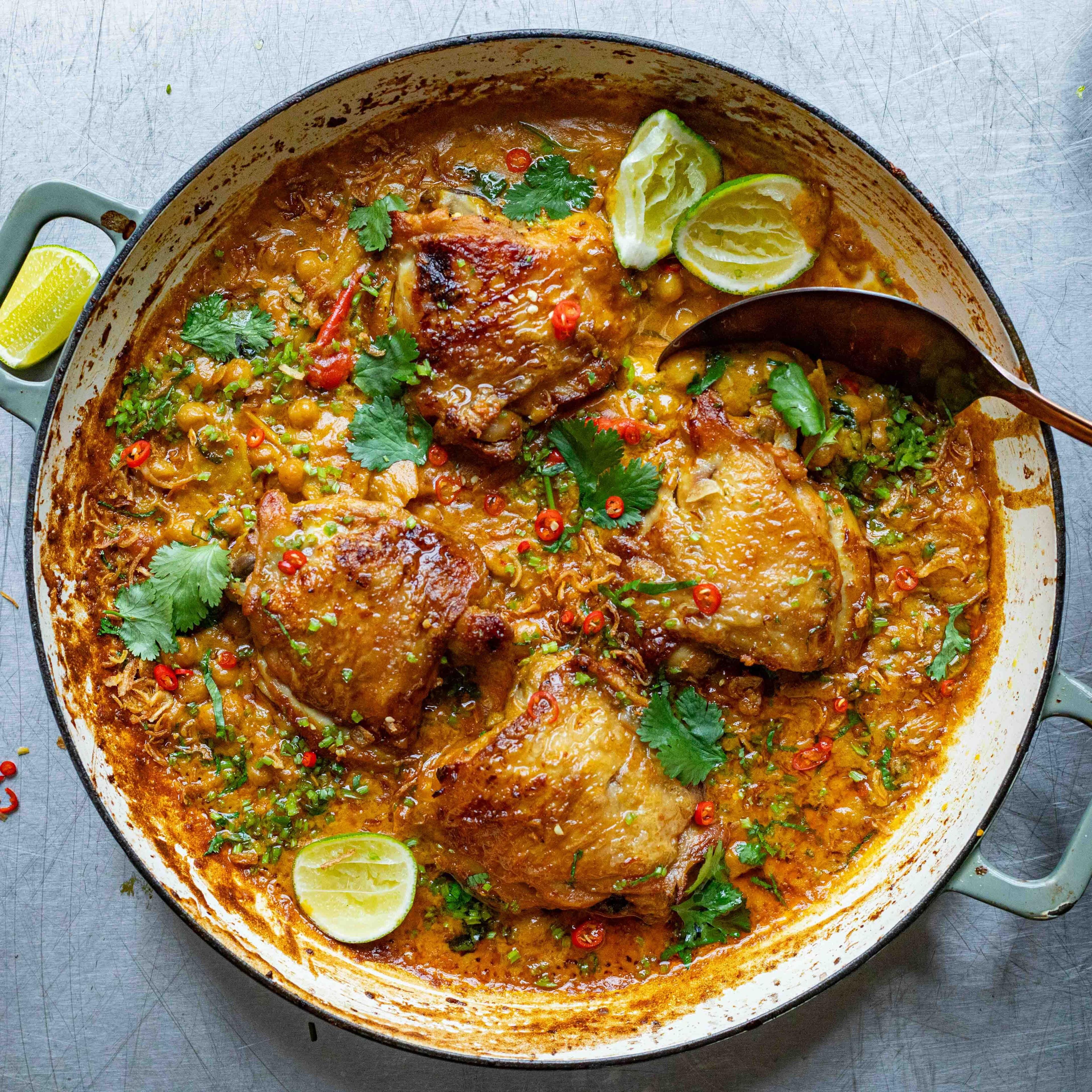 Yellow Coconut Braised Chicken Chickpeas