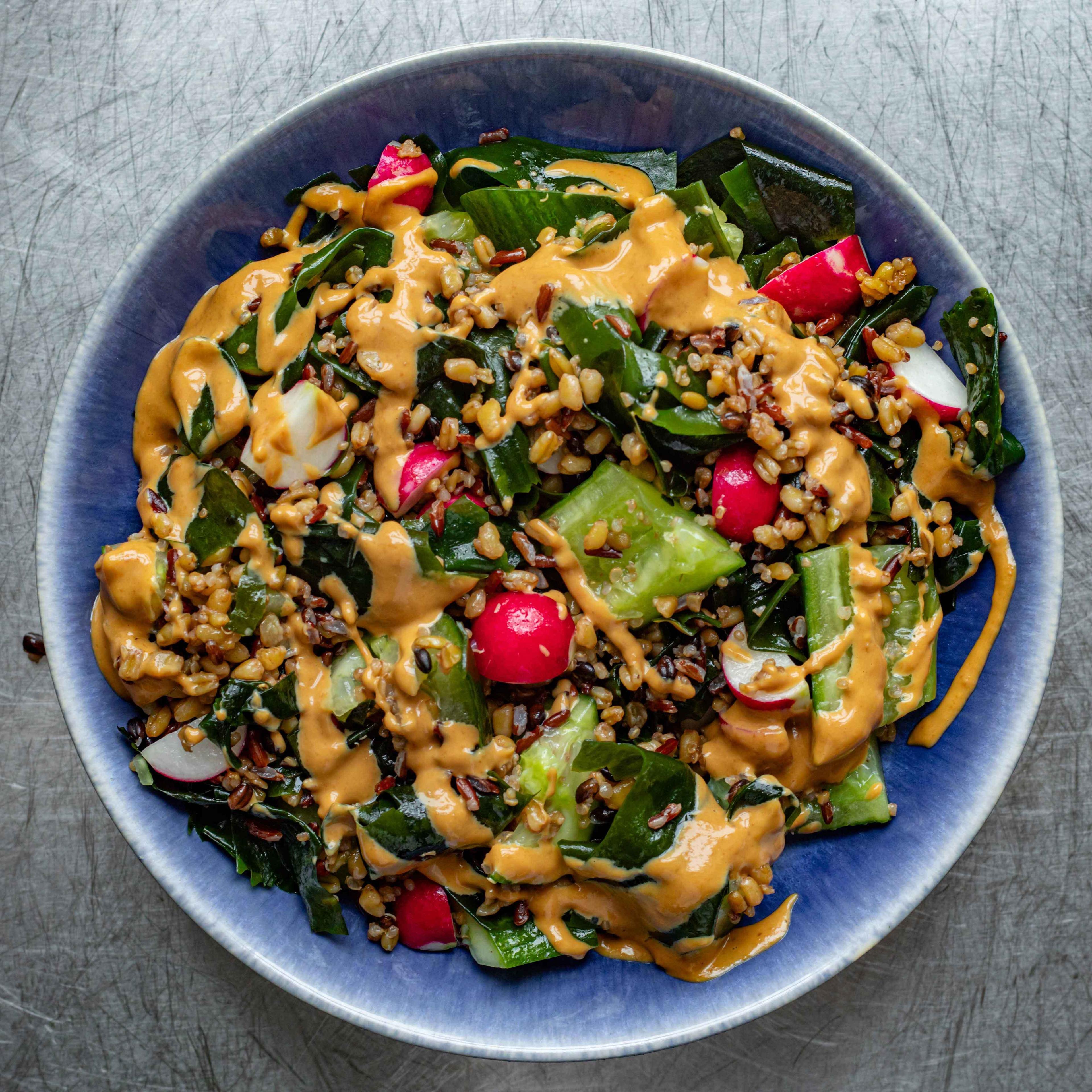 Cucumber Wakame Salad with Peanut Sauce