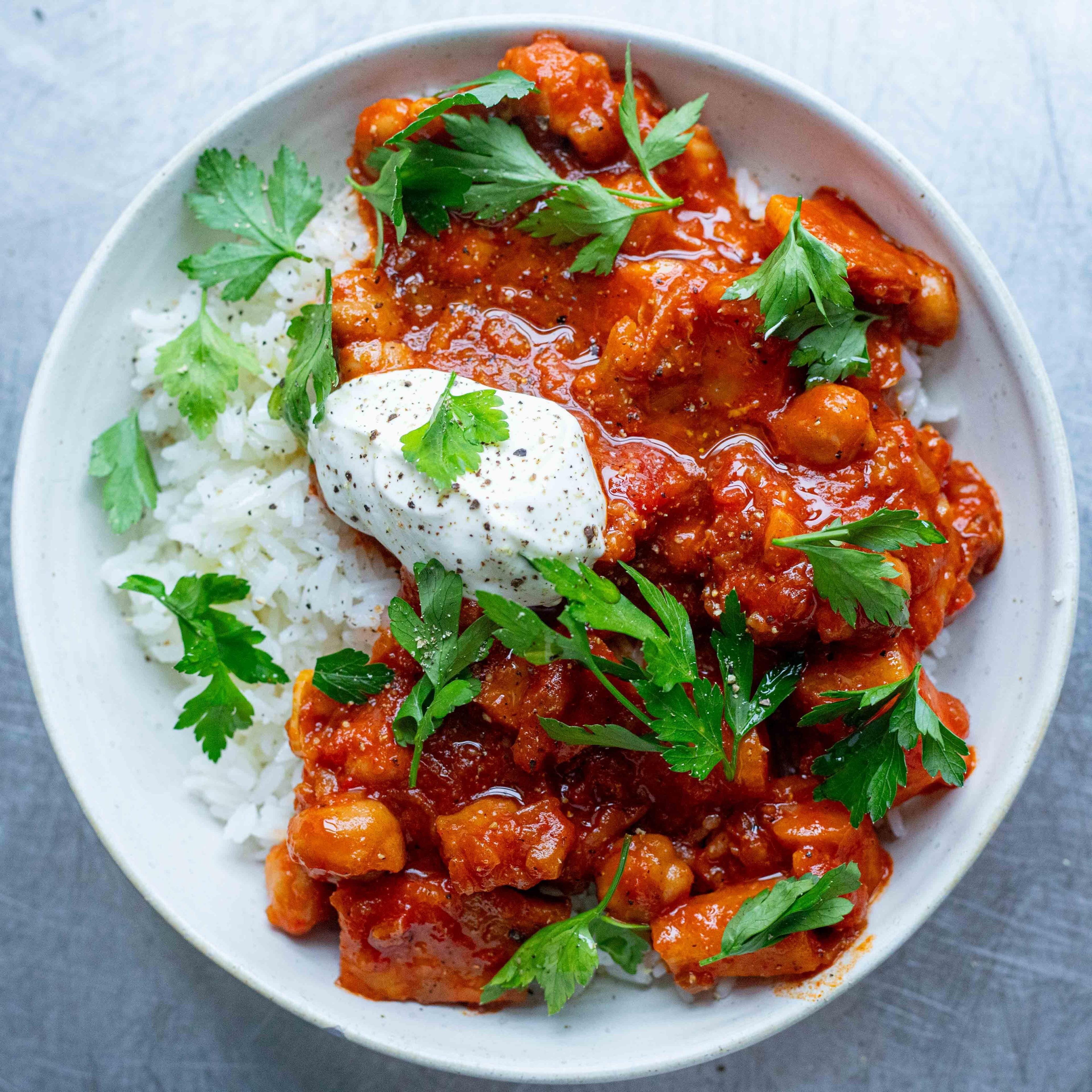 Paprika Stew with Rice Roots