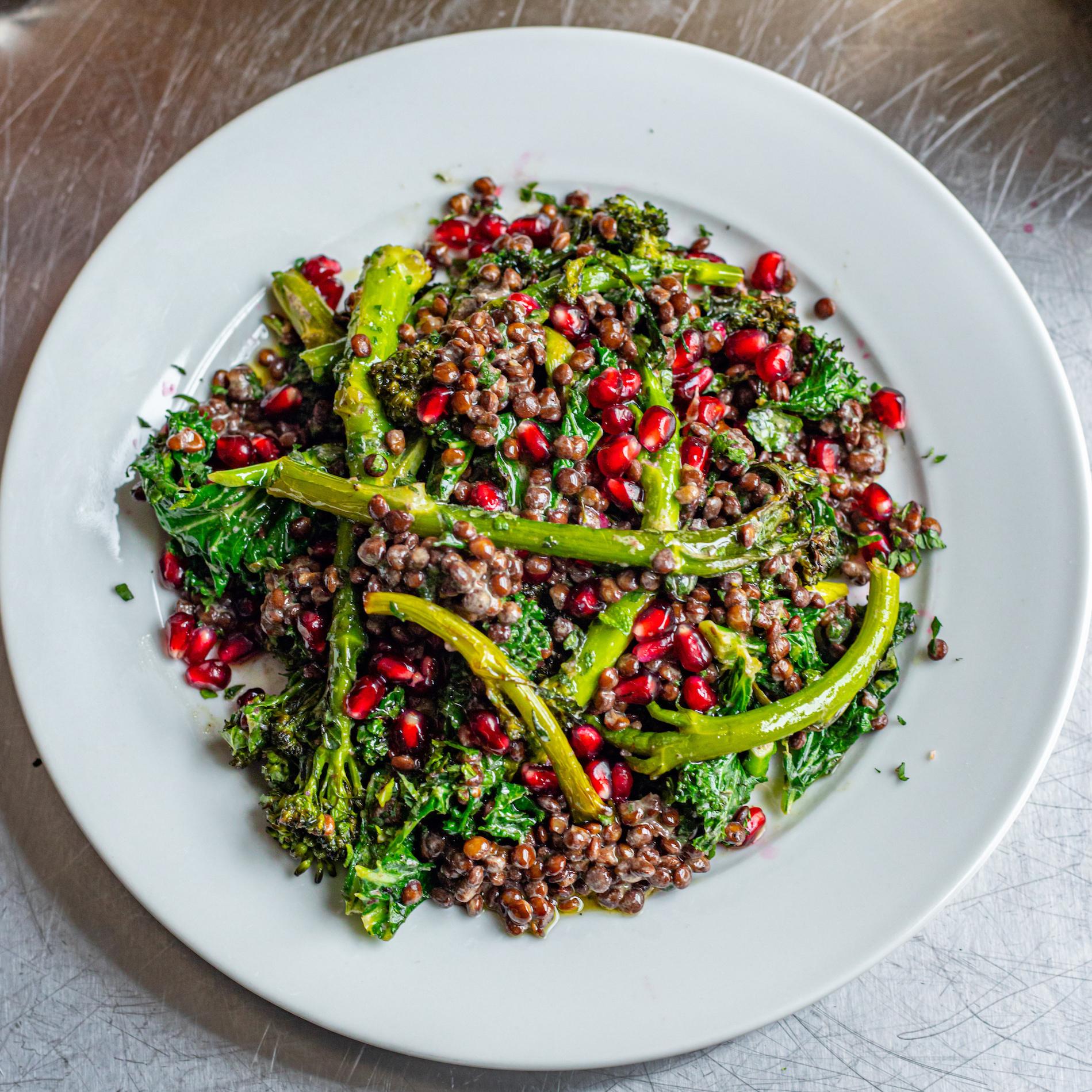 Purple Roasted Broccoli Lentils