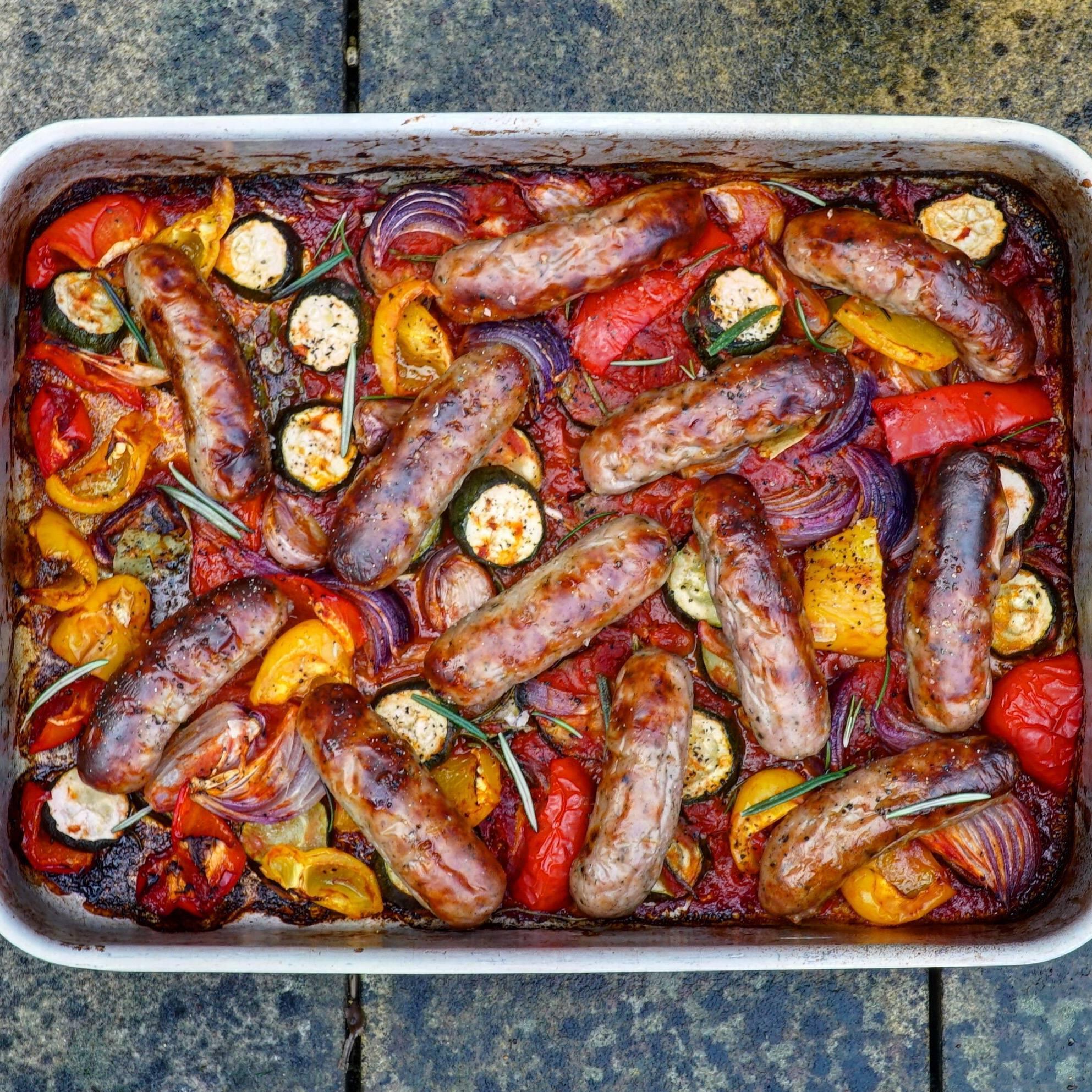 Sausage Ratatouille Traybake