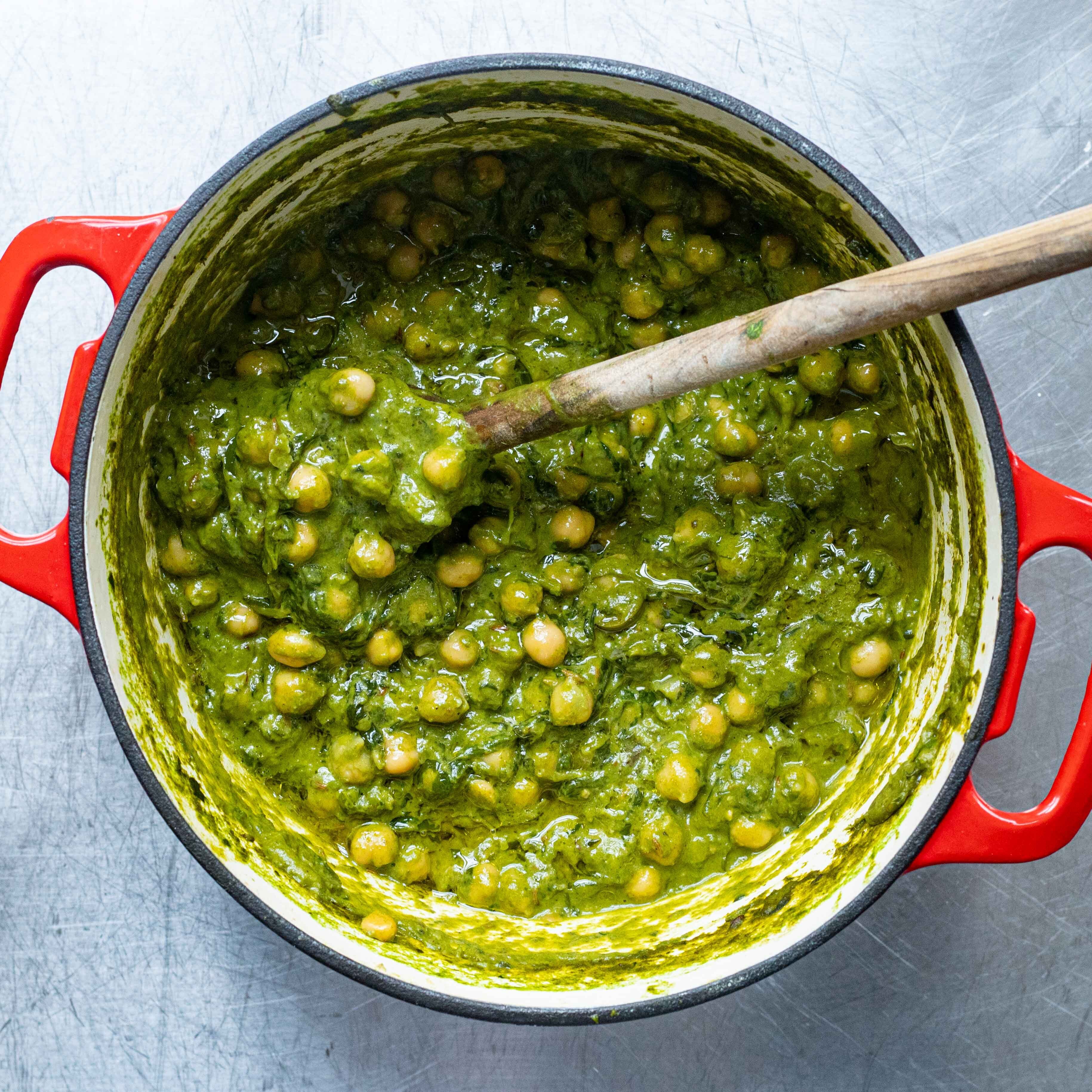 Spiced Green Coconut Chickpeas