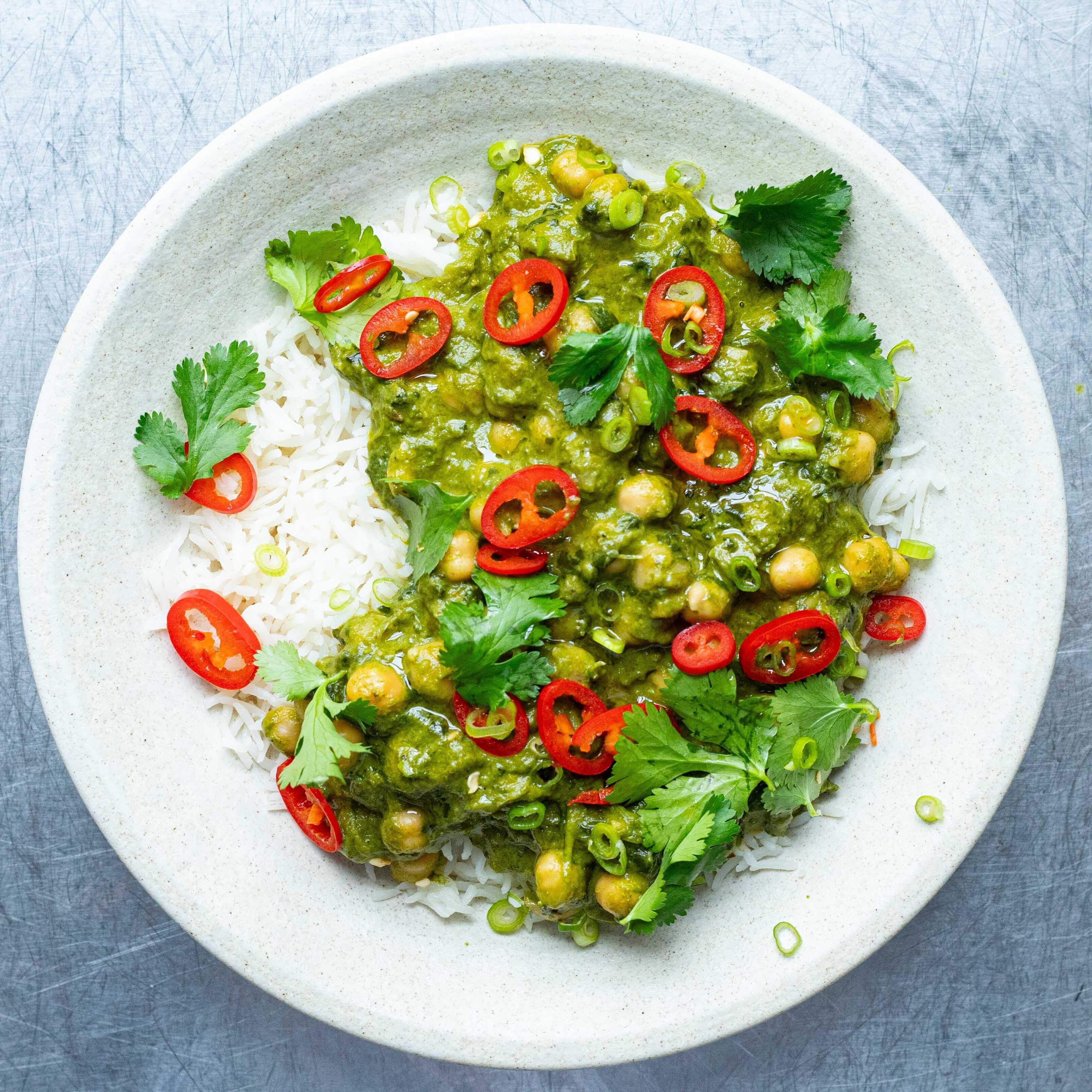 Spicy Coconut Chickpeas and Rice