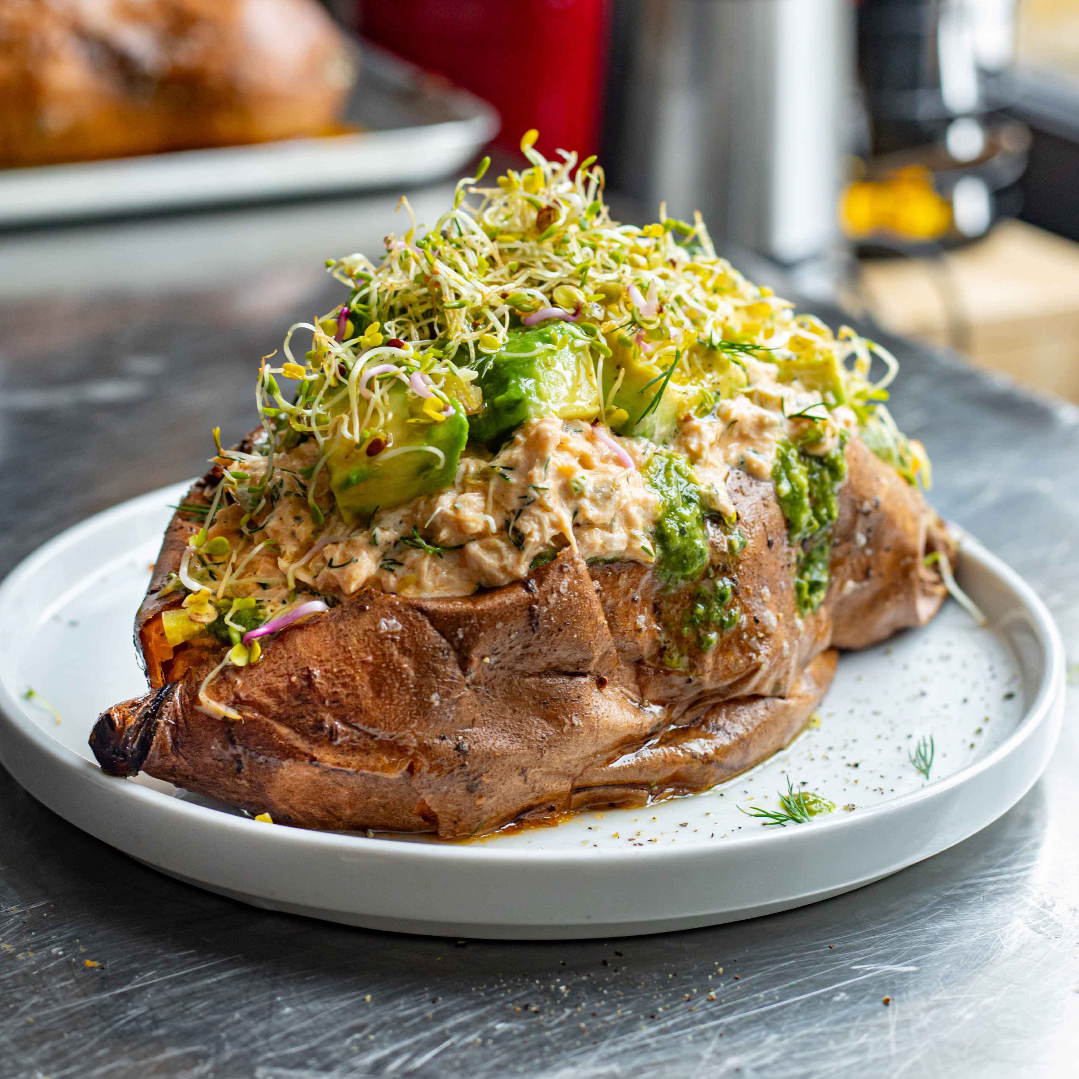 Spicy Tunacado Baked Potato