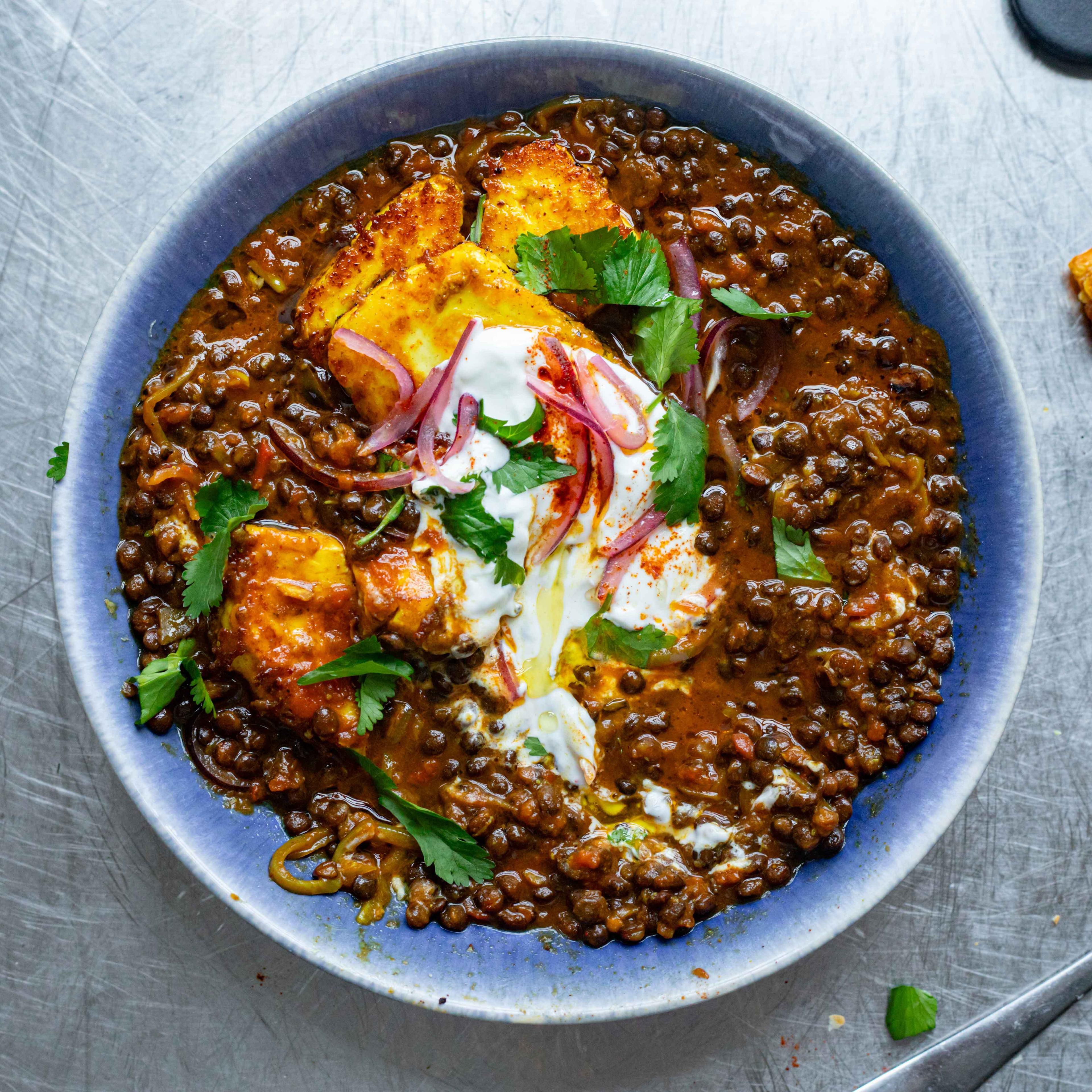 Tikka Halloumi Curried Lentils