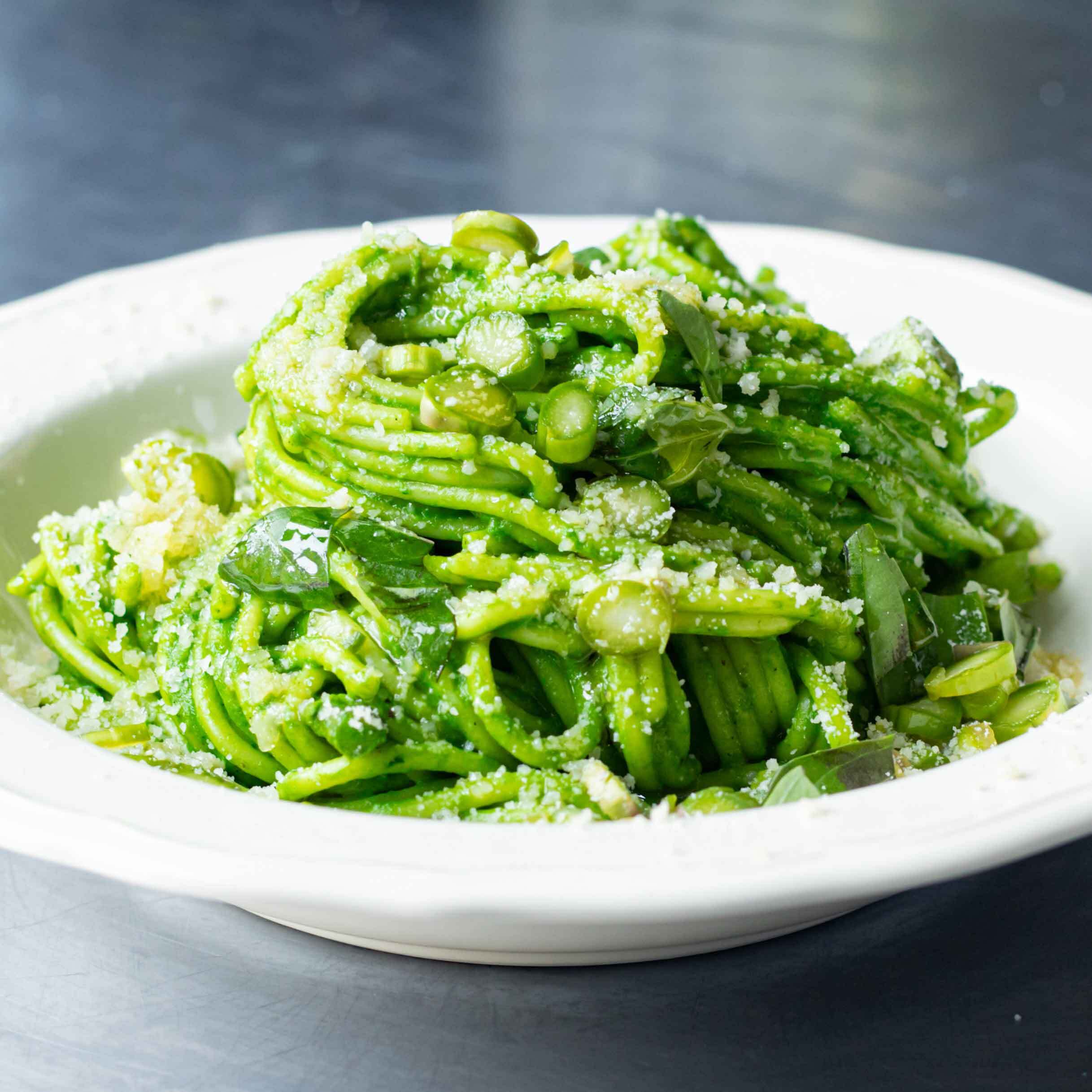 Triple Asparagus Spaghetti