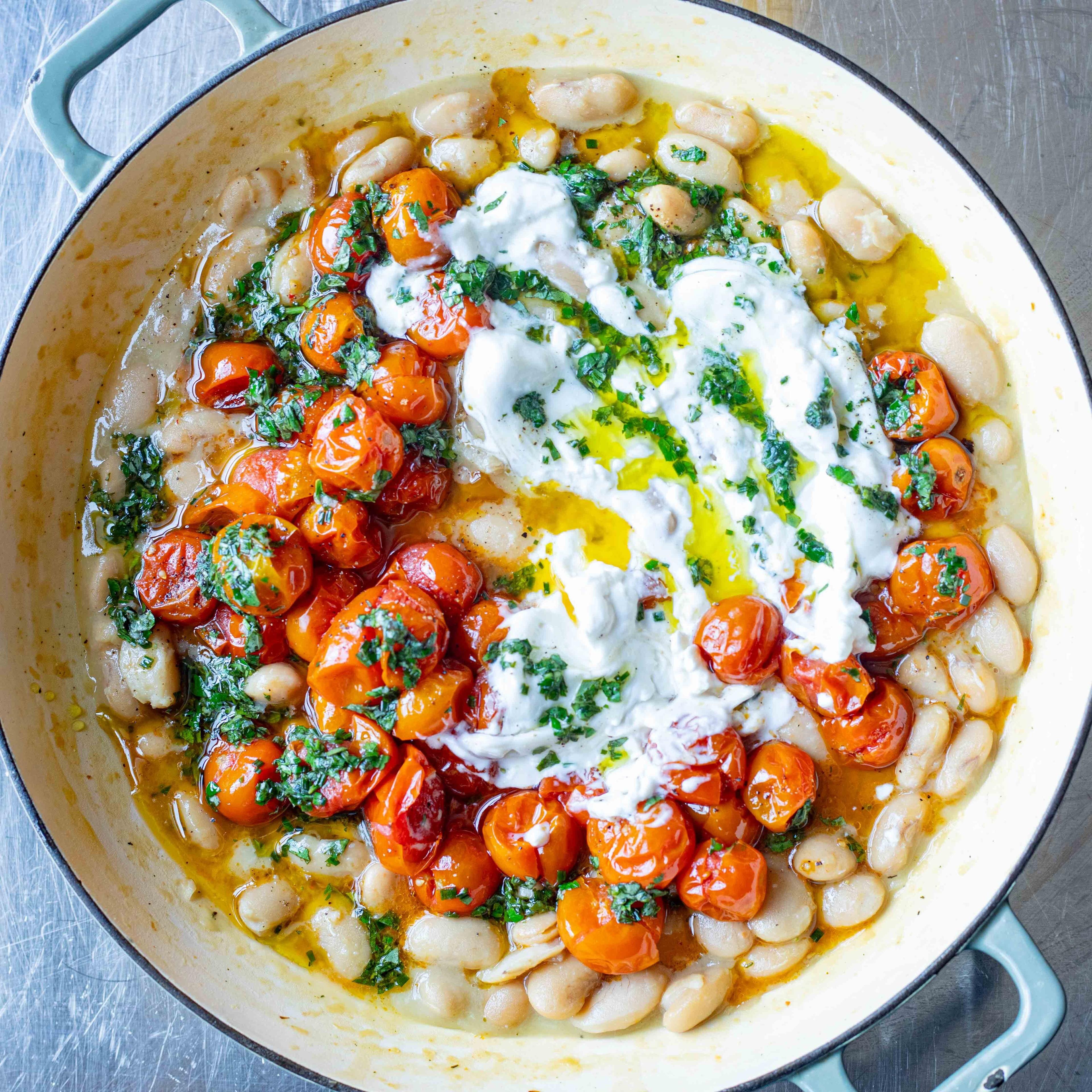 Tomatoey Butter Beans & Cheese