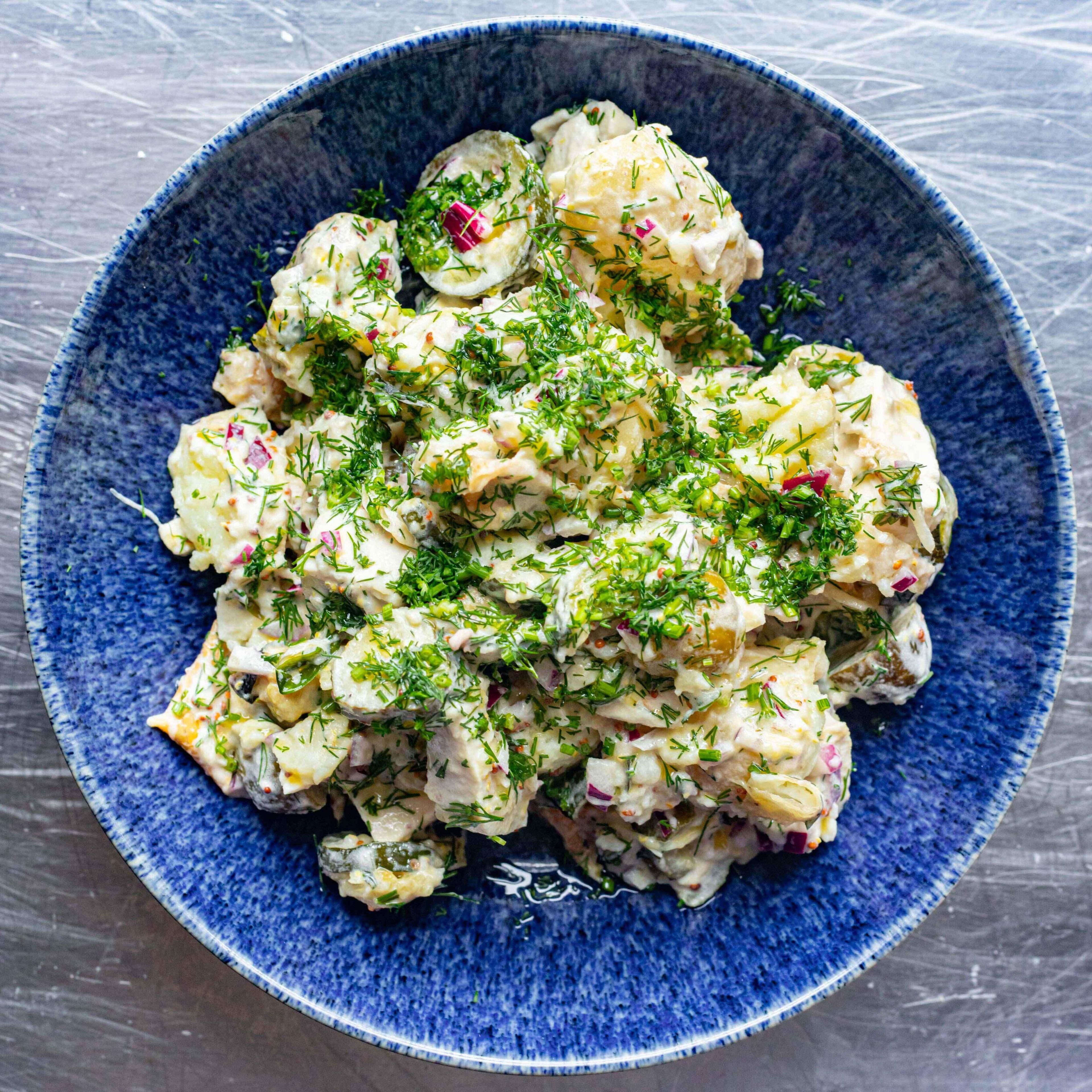 Dilly Chicken Crushed Potato Salad