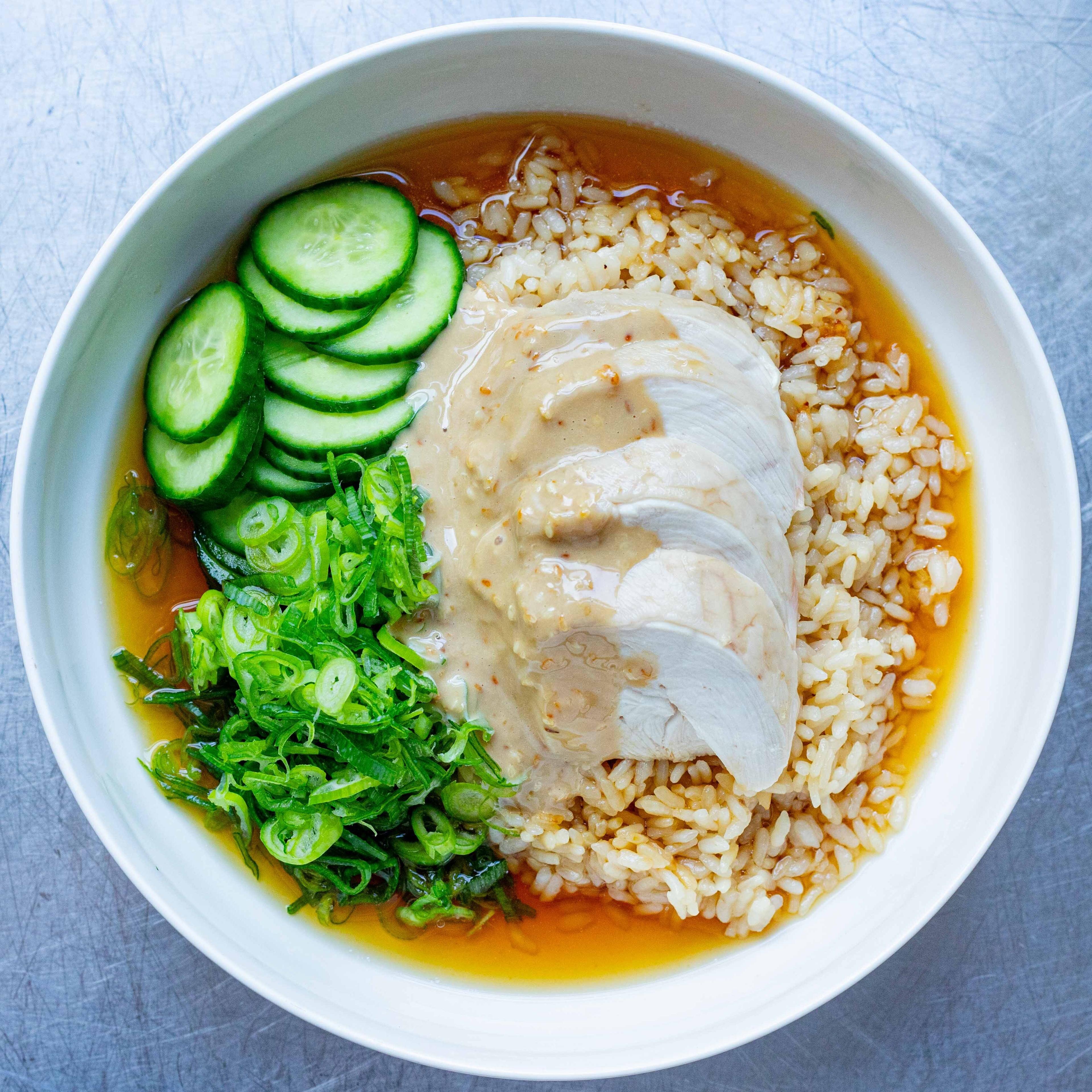 Soy Poached Chicken Sesame Sauce