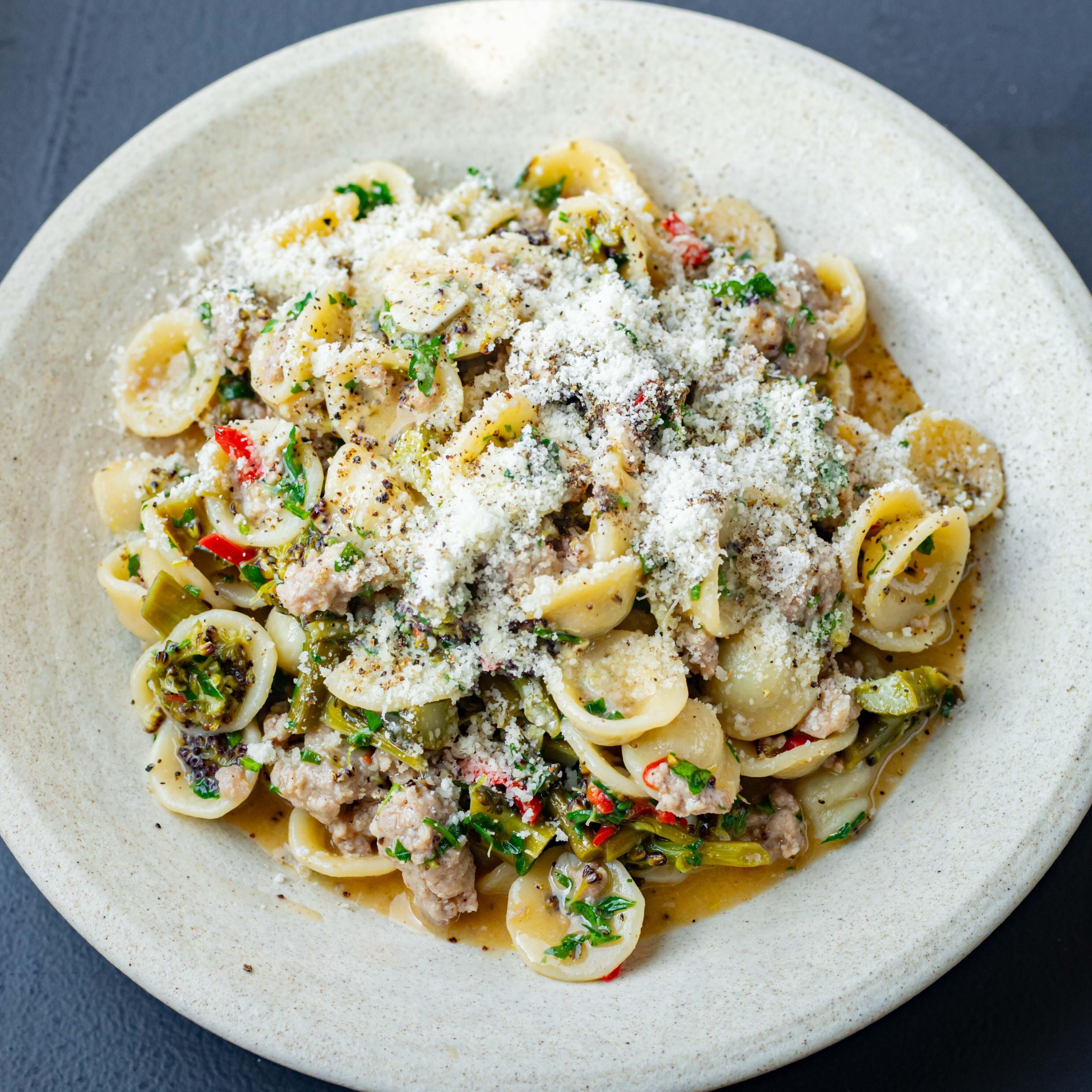 Spicy Purple Sprouting Sausage Pasta Recipe