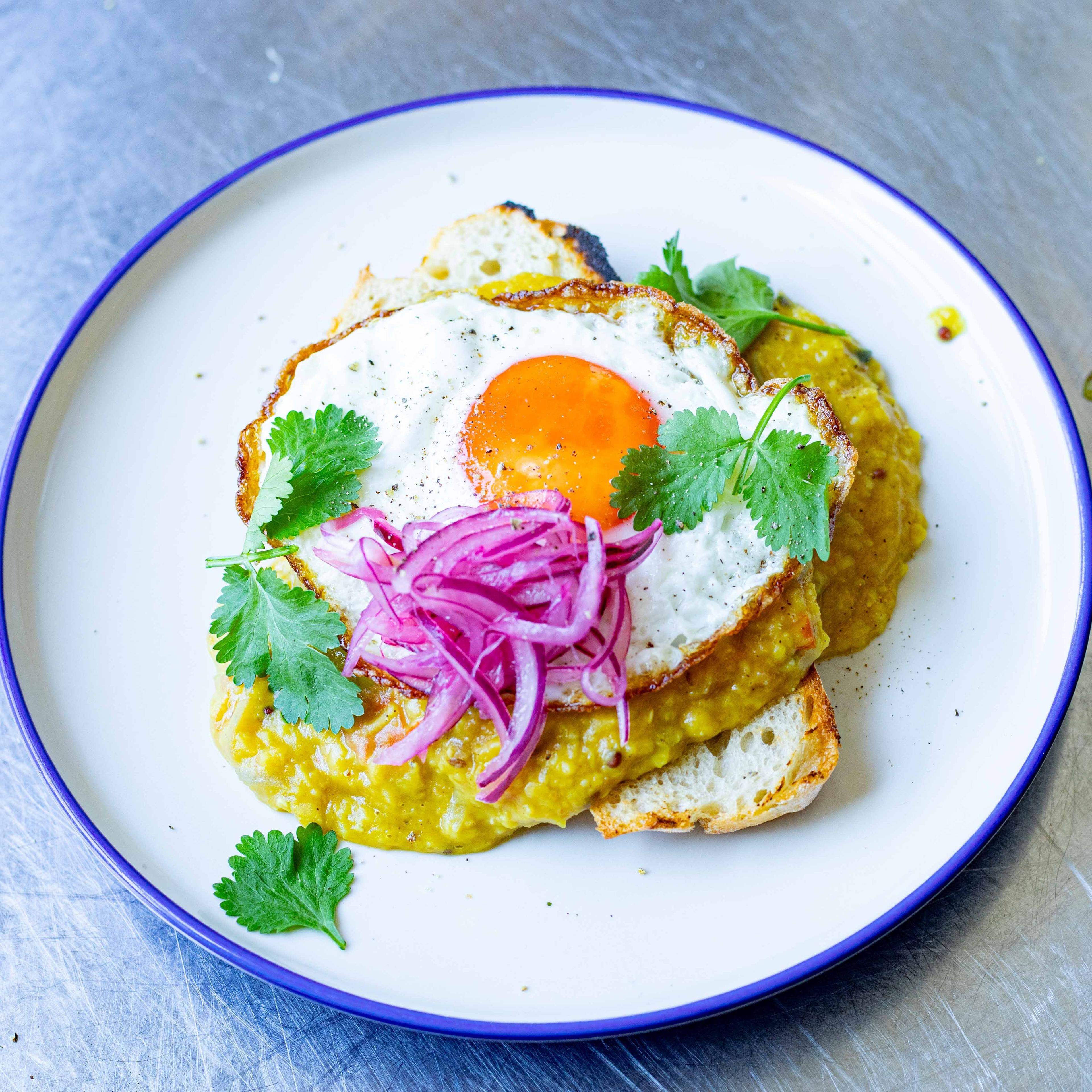 Dal On Toast With Egg