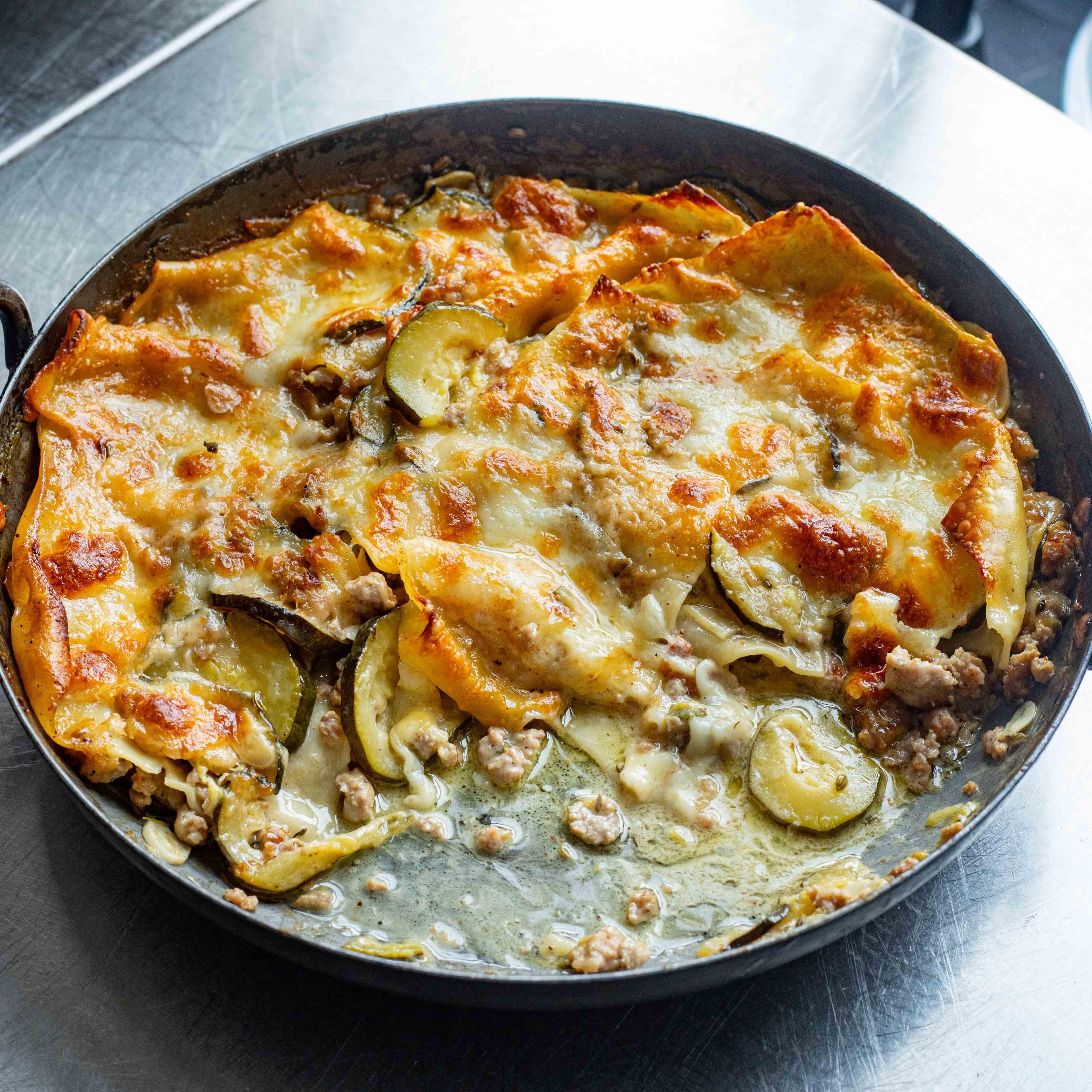 Fennel Sausage and Courgette One Pot Lasagne