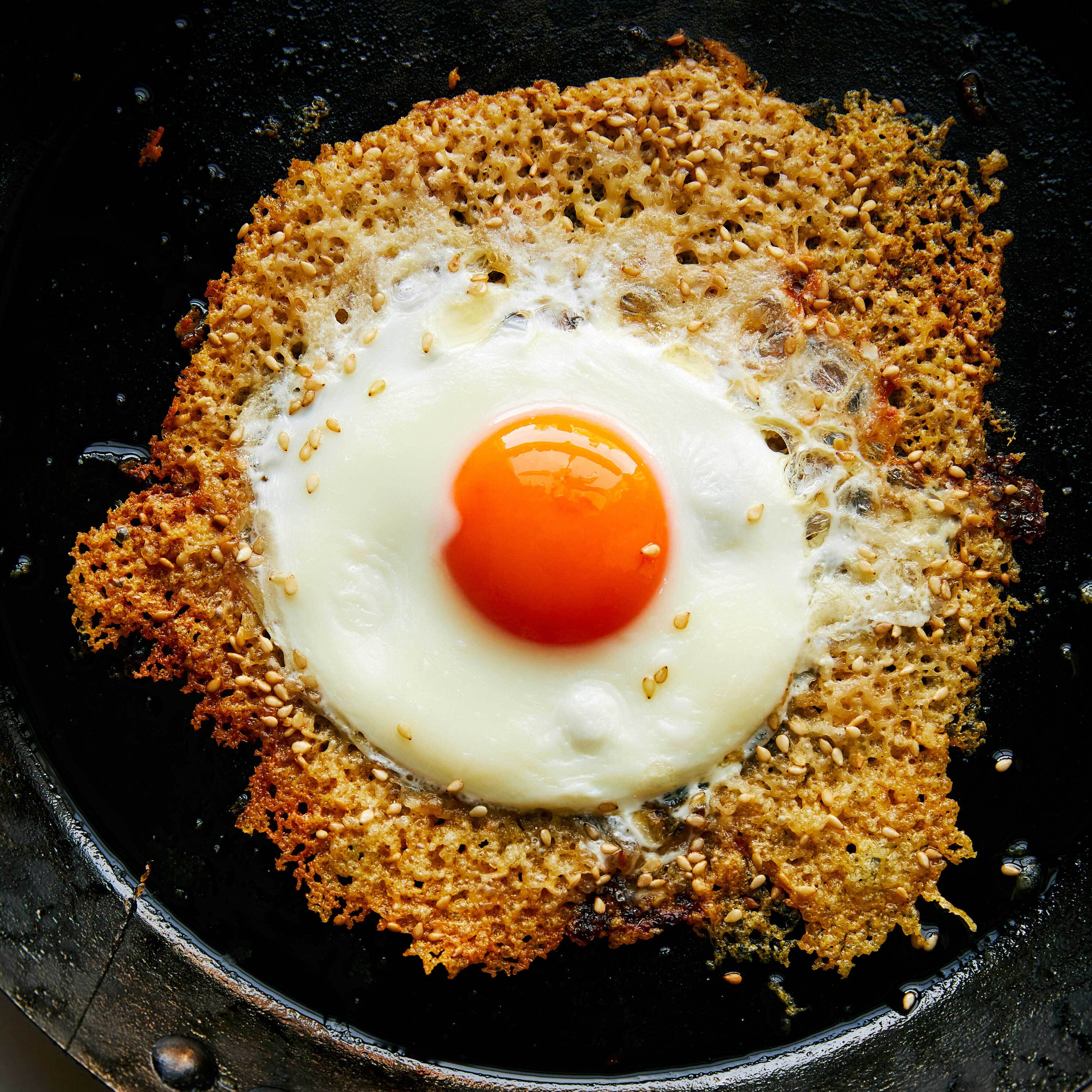 Parmesan Fried Egg With Jalapeño Salsa