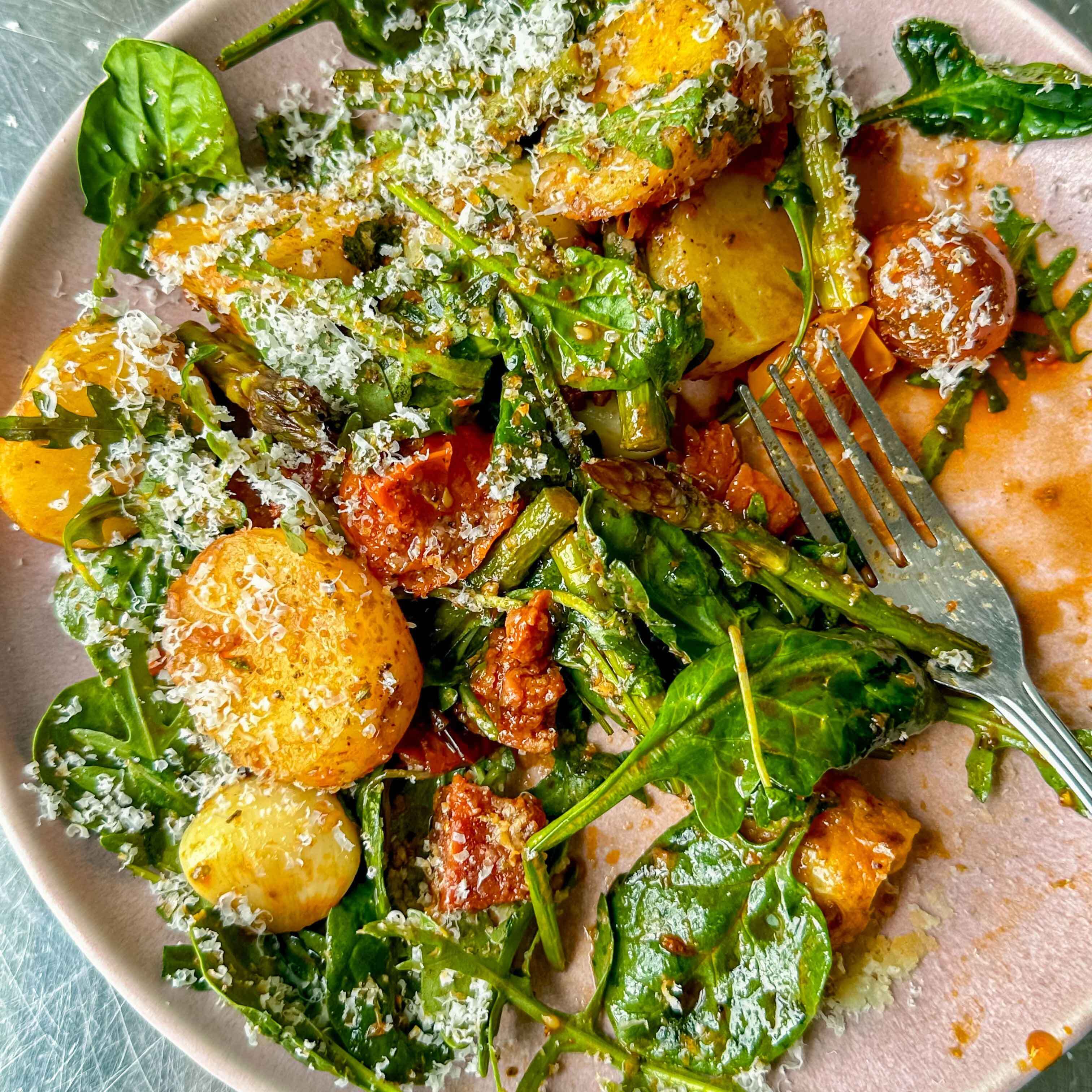 Roast Asparagus Chorizo Salad