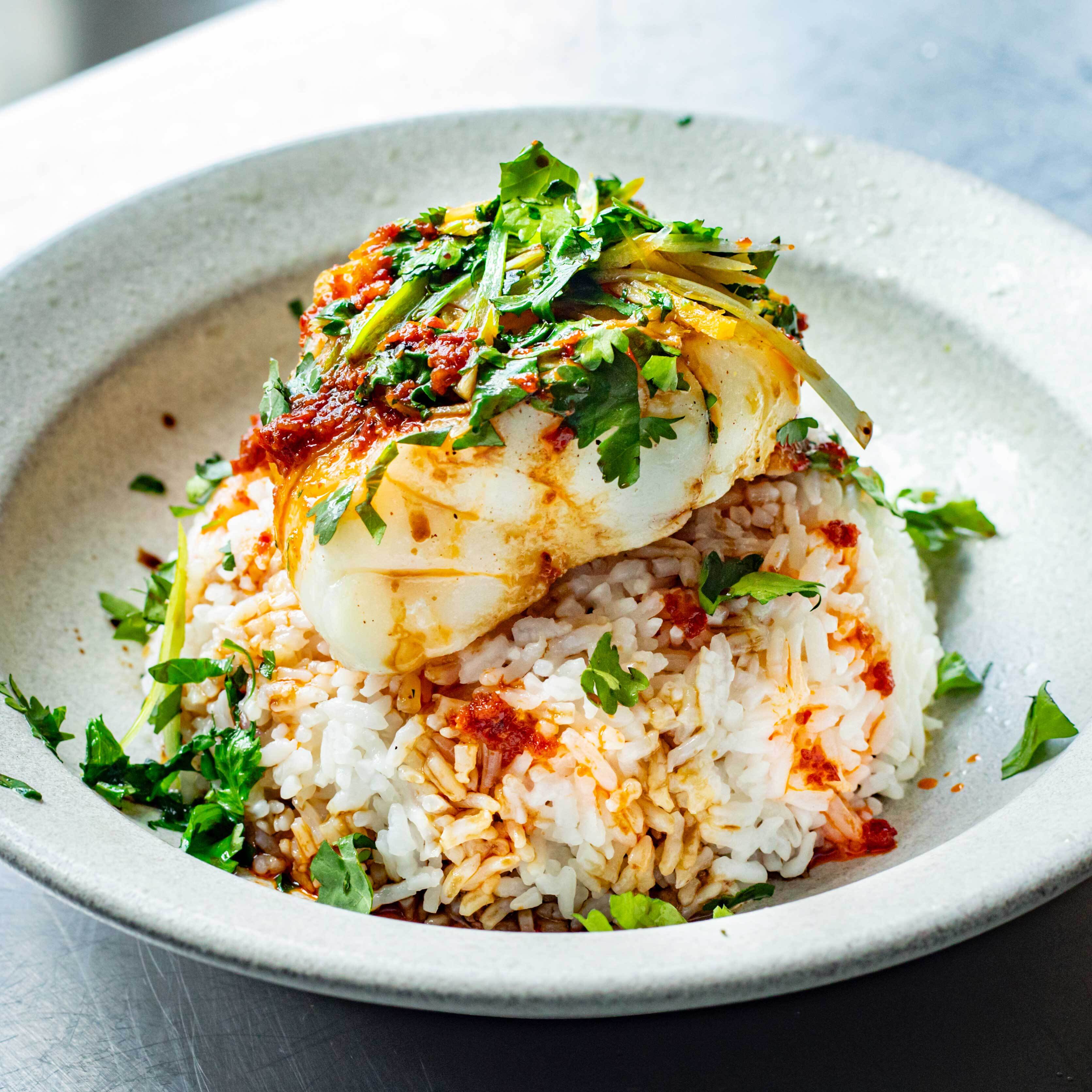 Steamed Cod with Spring Onion Ginger