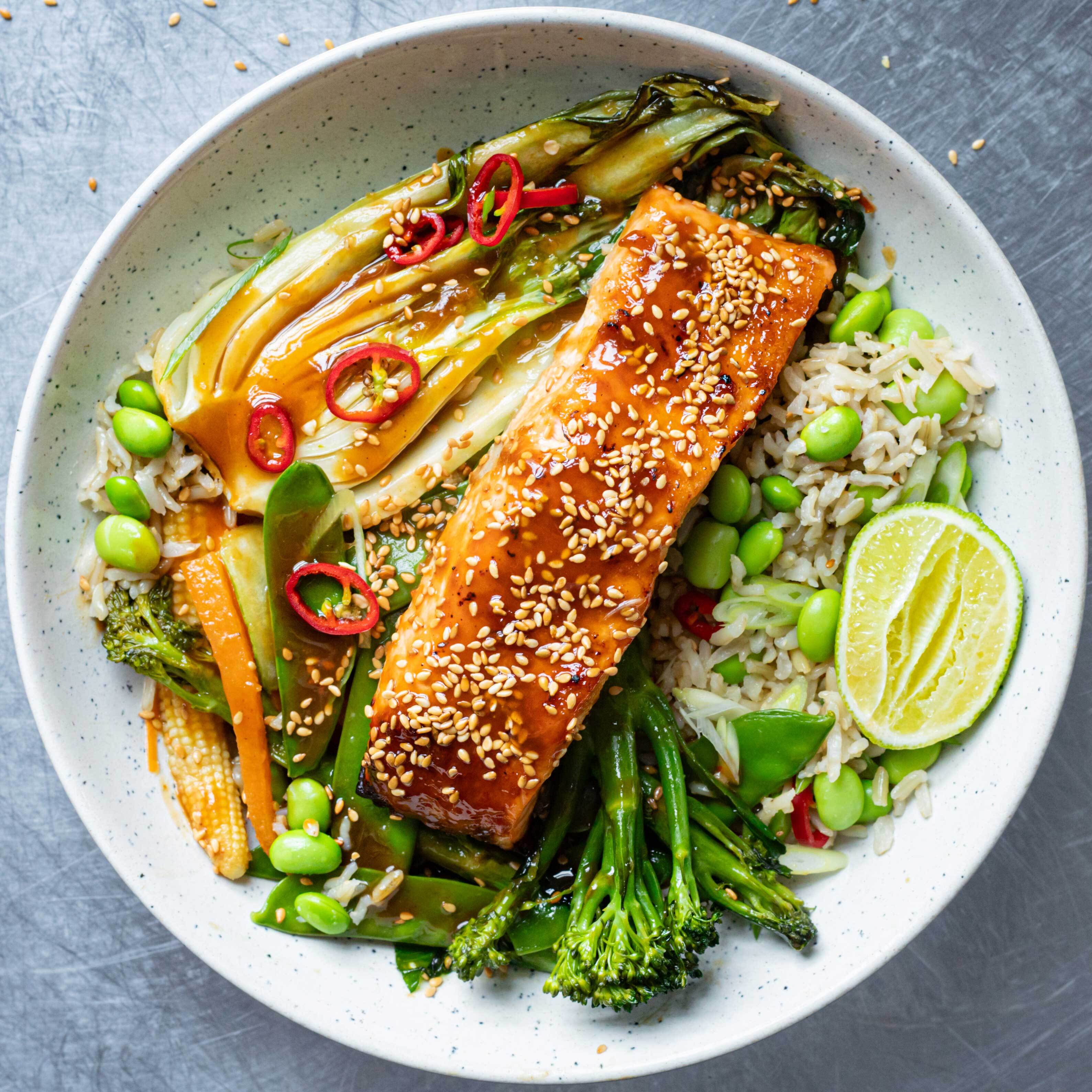 Sticky Hoisin Honey Air Fryer Salmon