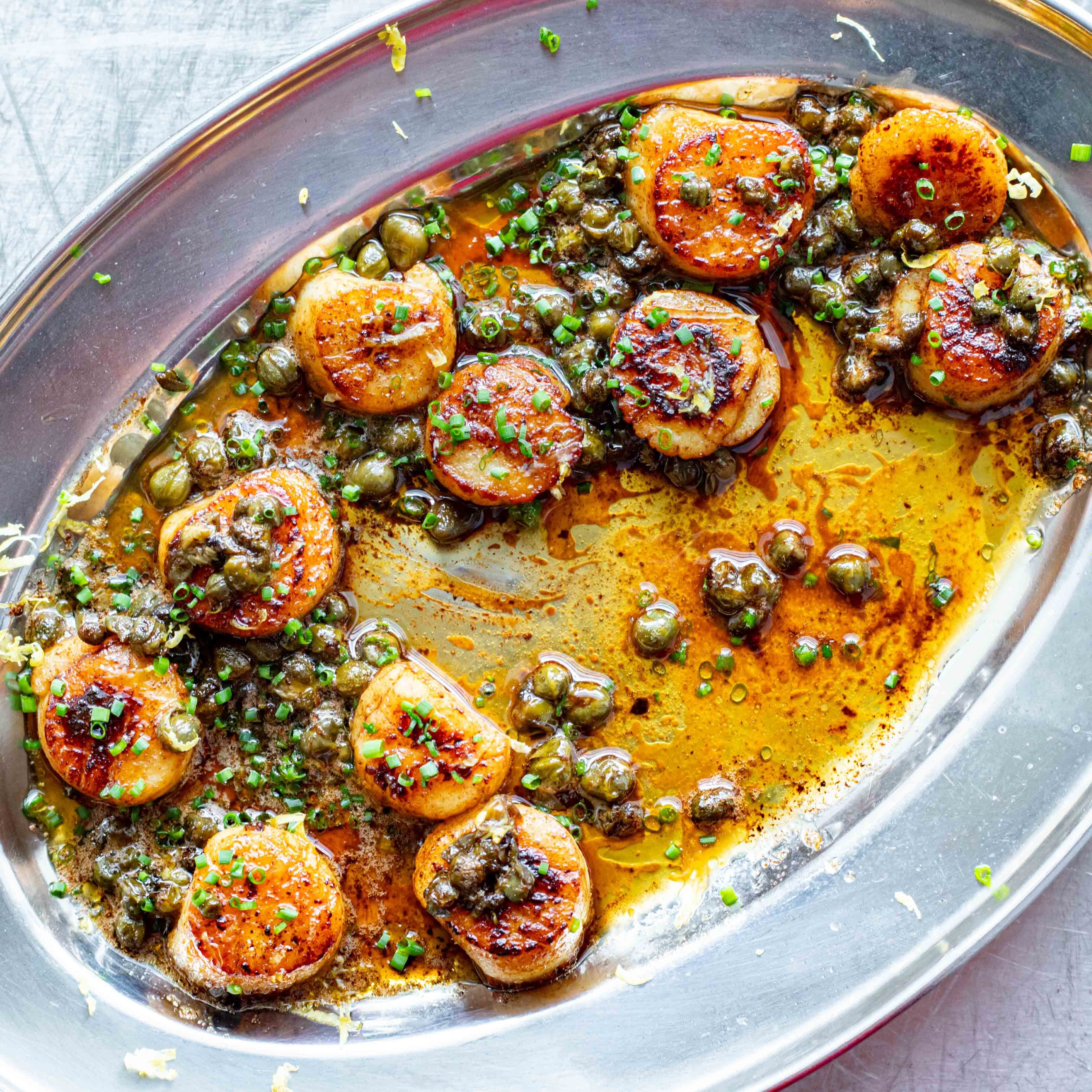 Scallops With Brown Butter & Capers