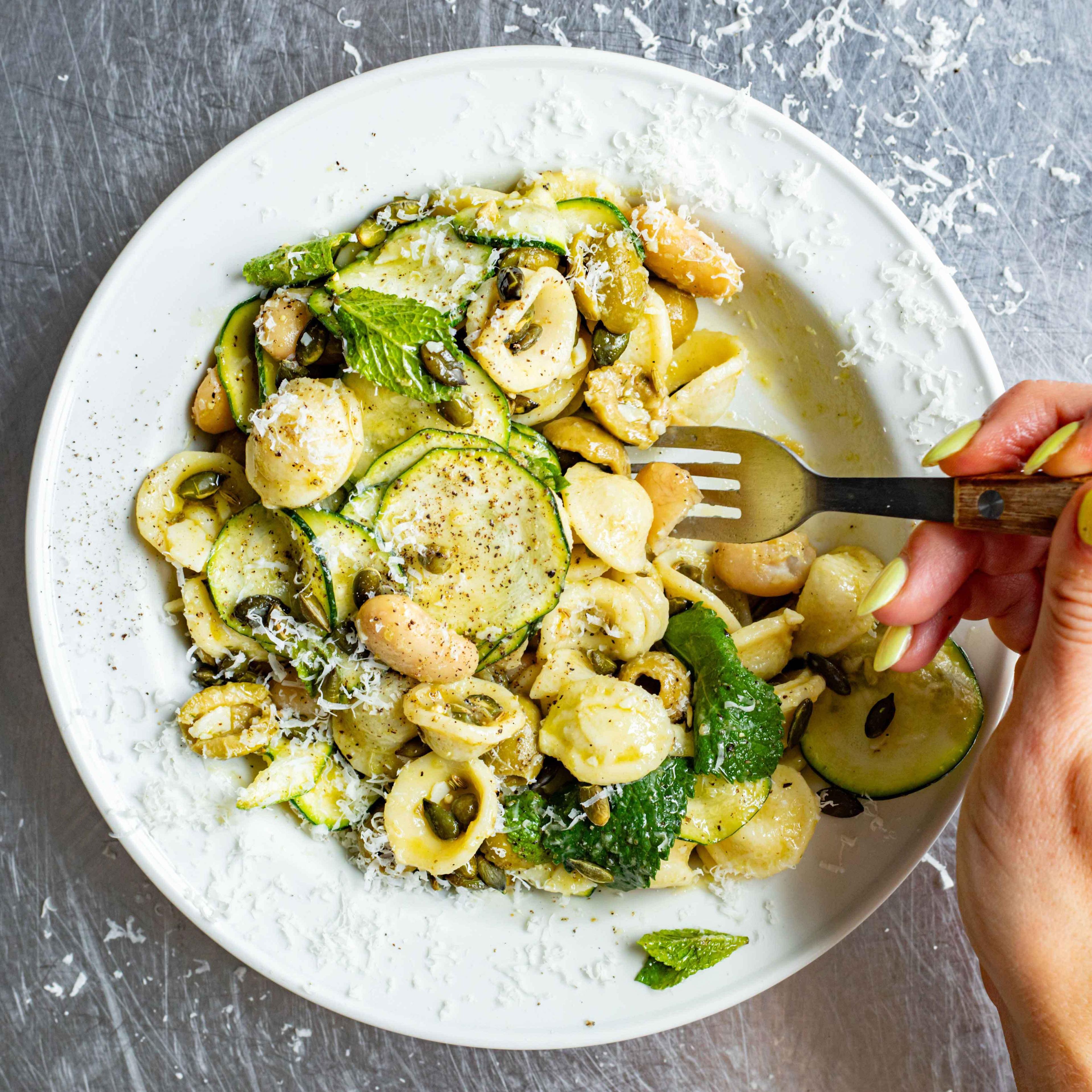 Courgette Butter Bean Pasta Salad Recipe