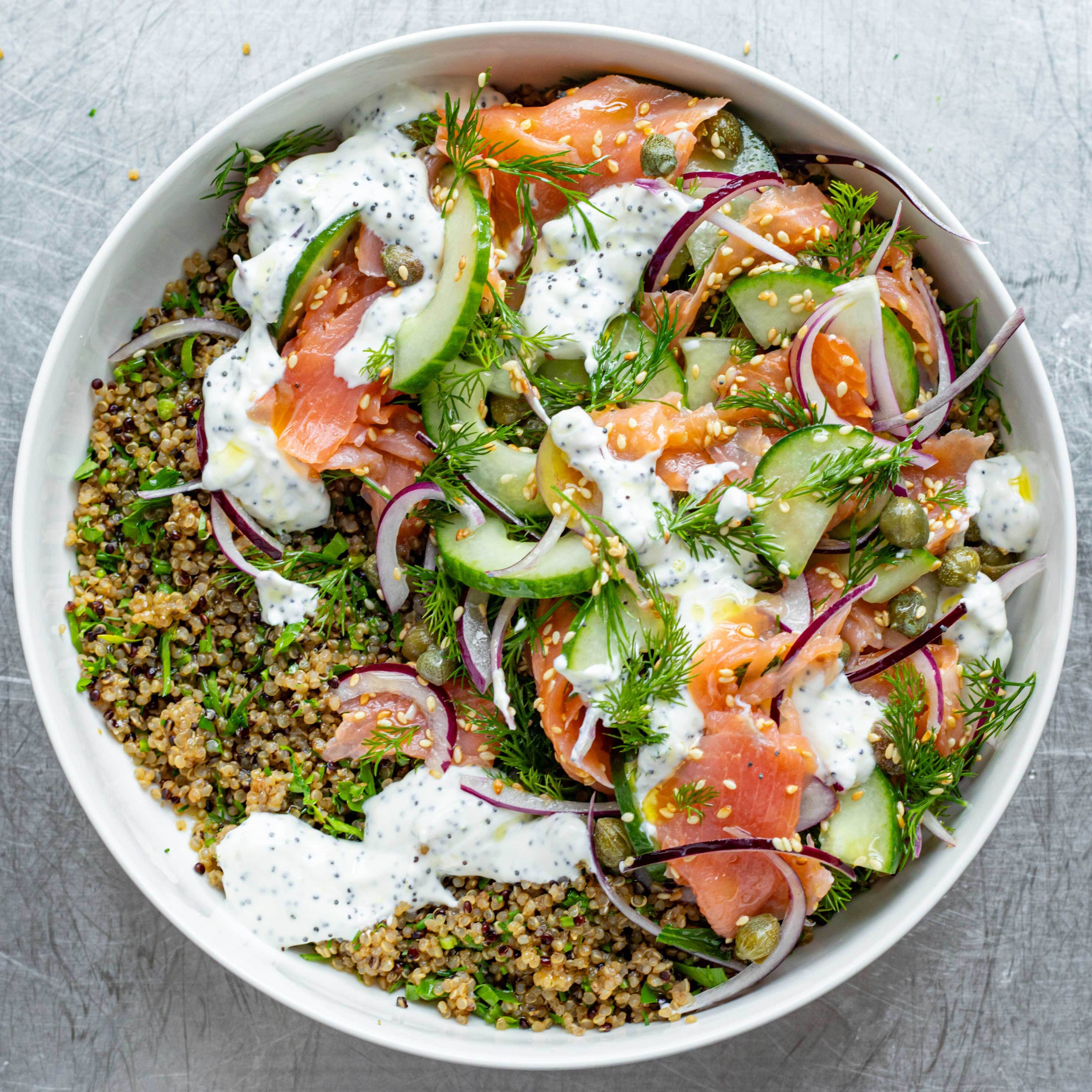 Everything But The Bagel Smoked Salmon Quinoa Bowl