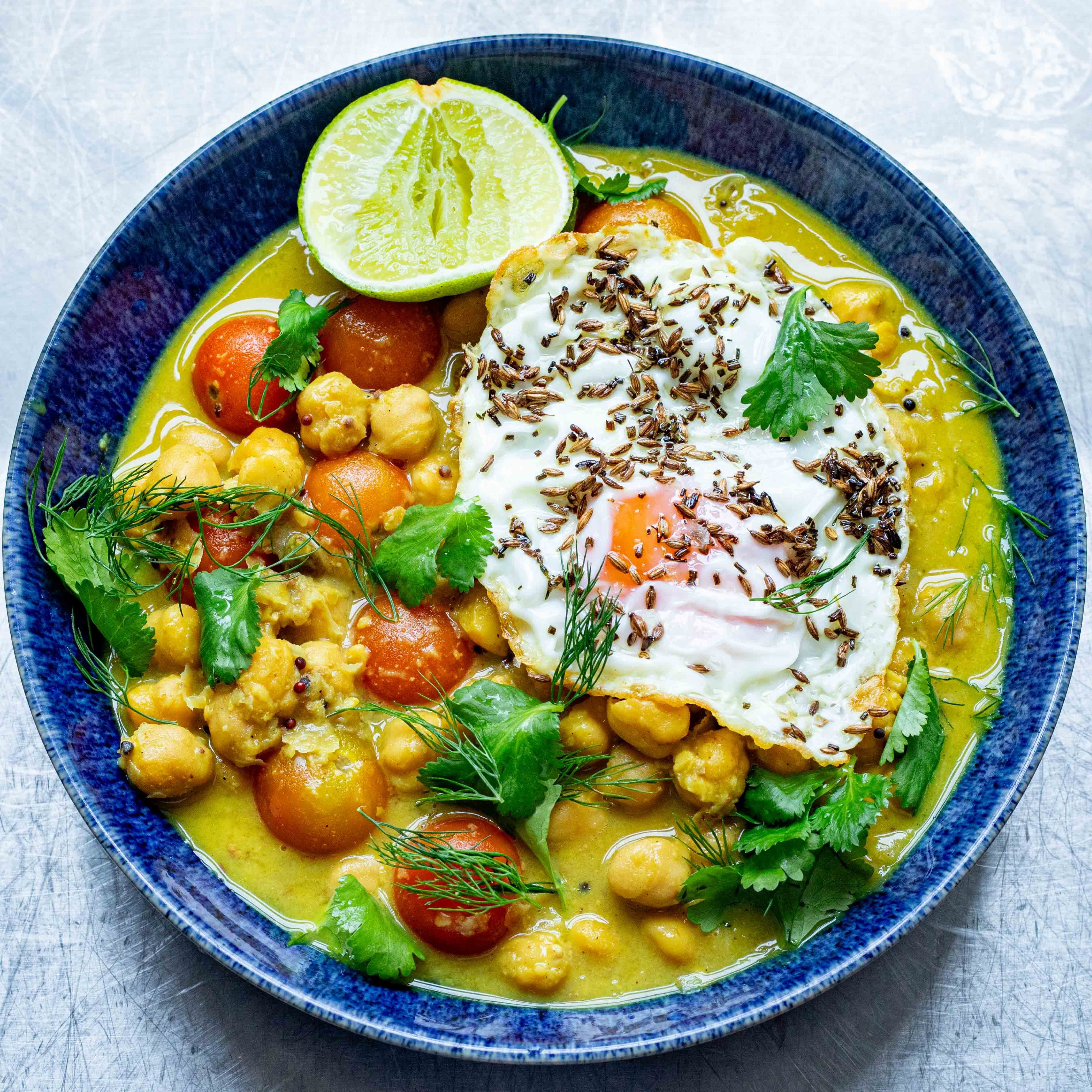 Hearty Curry With Cumin Fried Egg