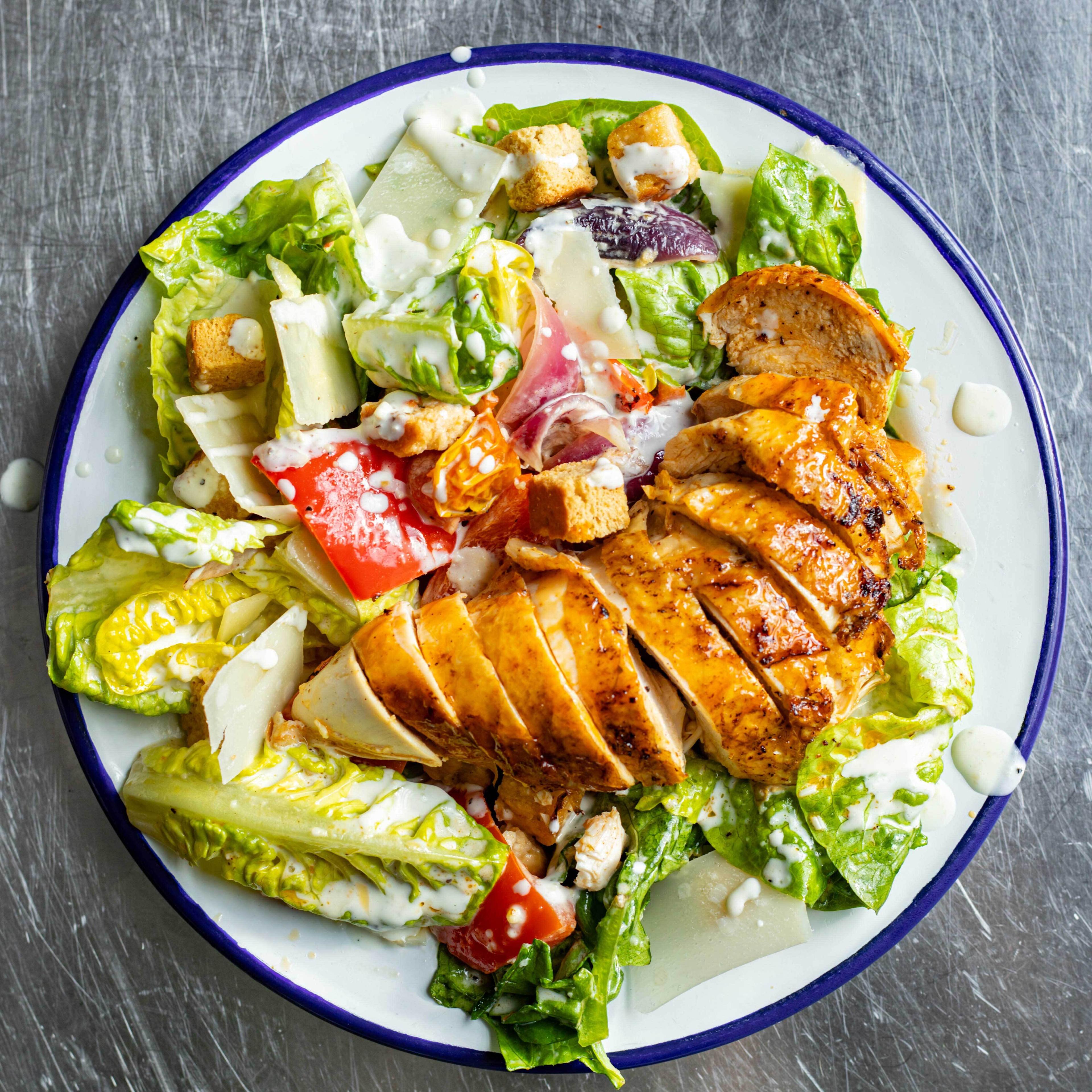 Roast Chicken Pepper Caesar Salad