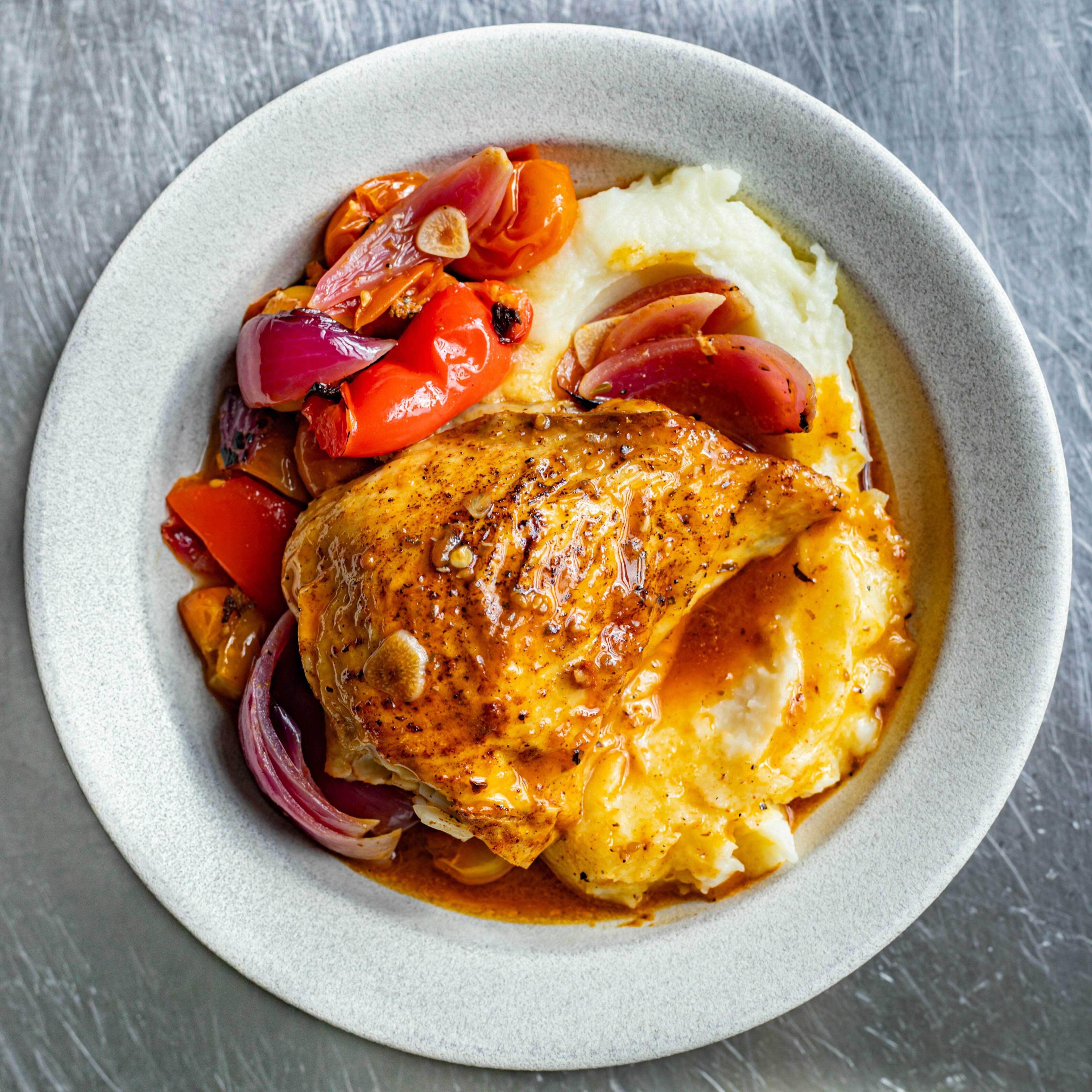 Roast Chicken Pepper with Mash