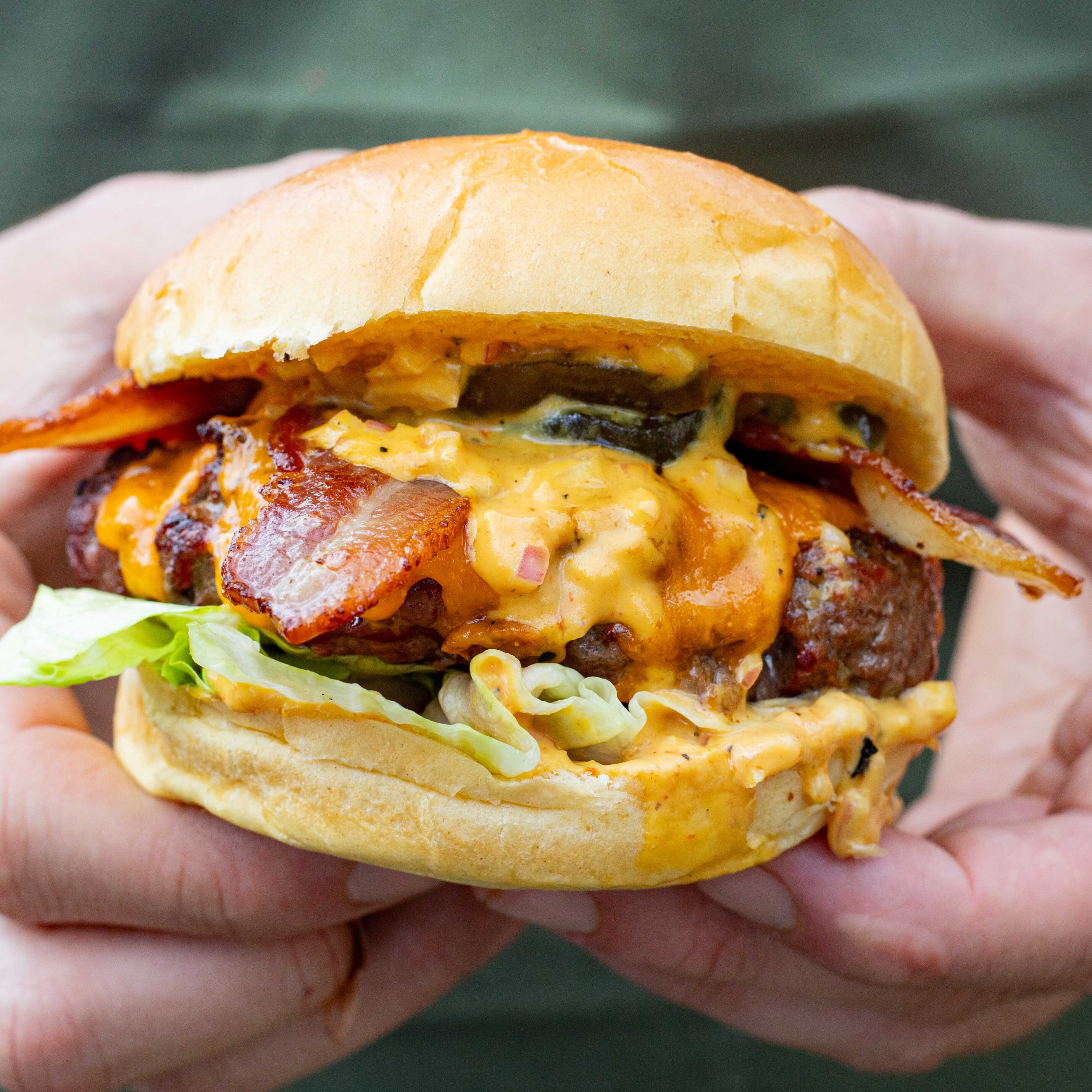 Smoky Grilled Cheese Burgers