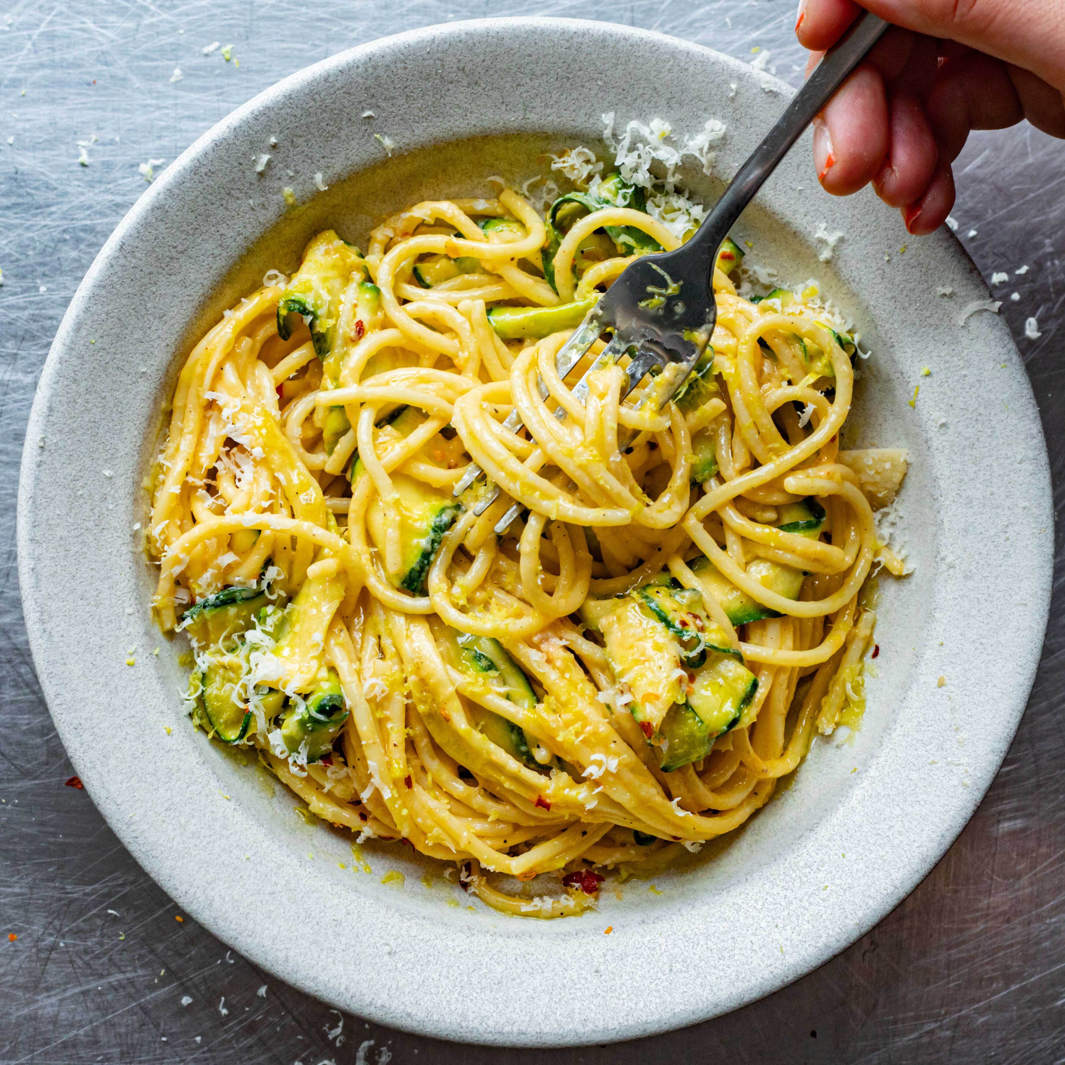 Zingy Fresh Creamy Courgette Carbonara