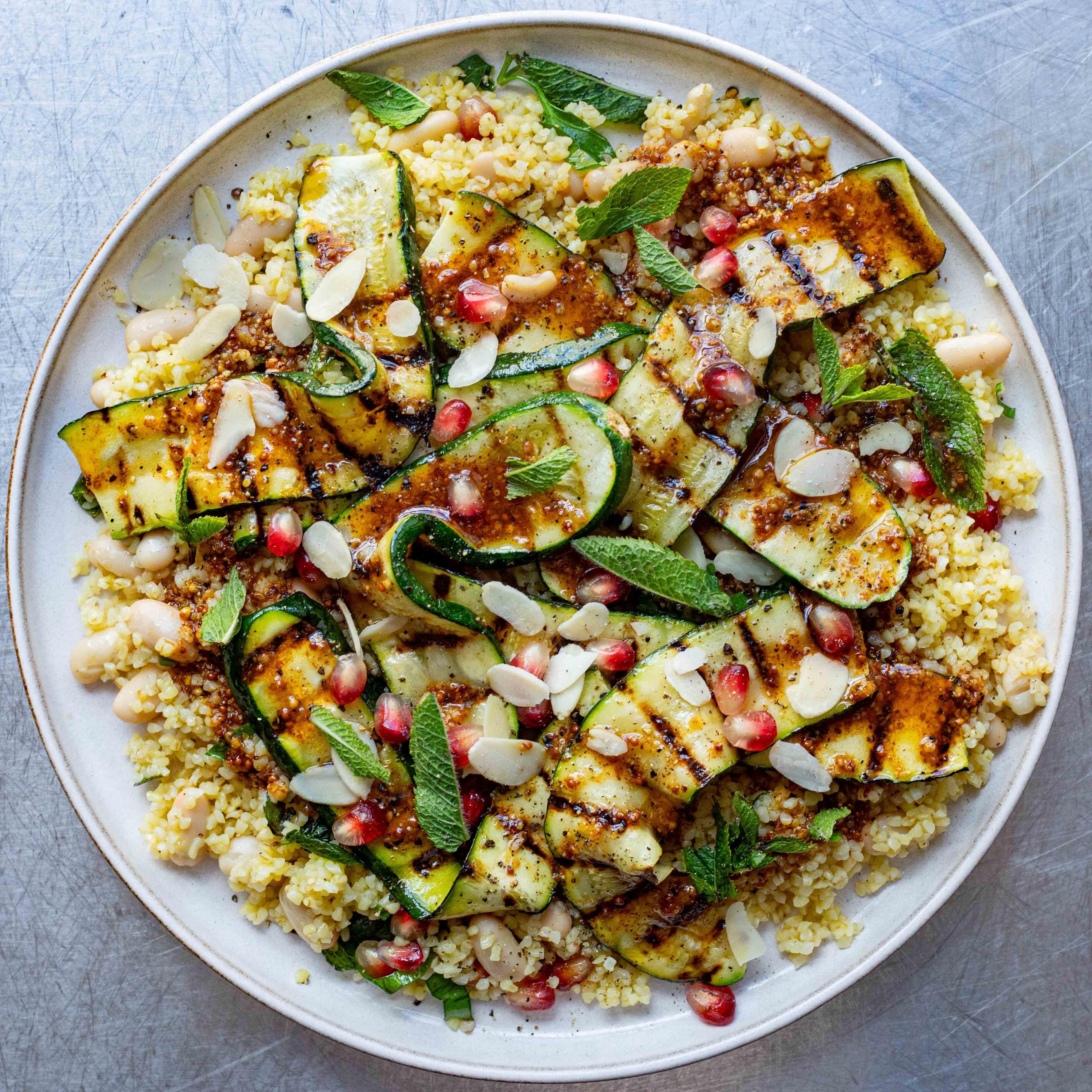 Chargrilled Courgette Chickpea Bulgur Wheat