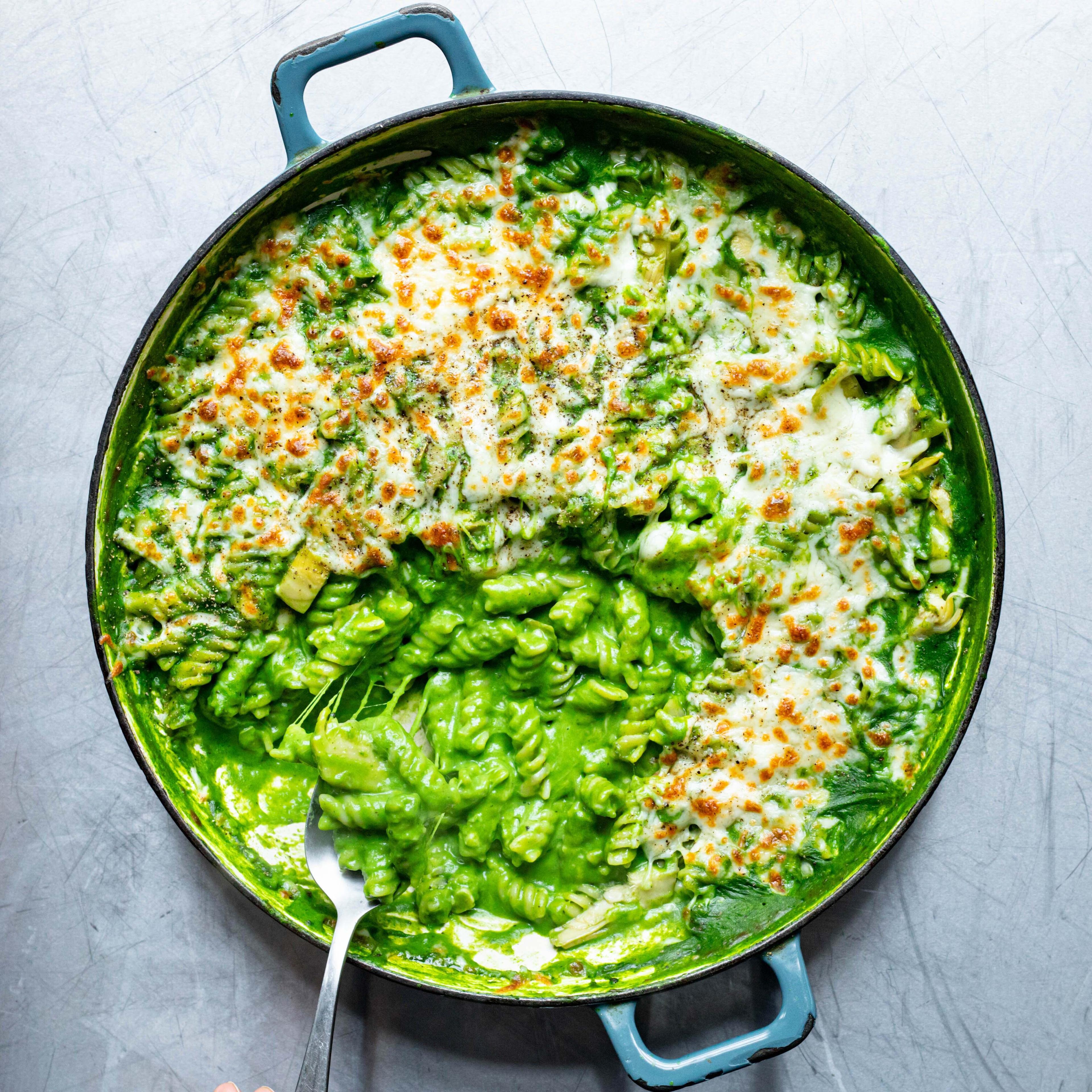 Cheesy Spinach Artichoke Pasta Bake