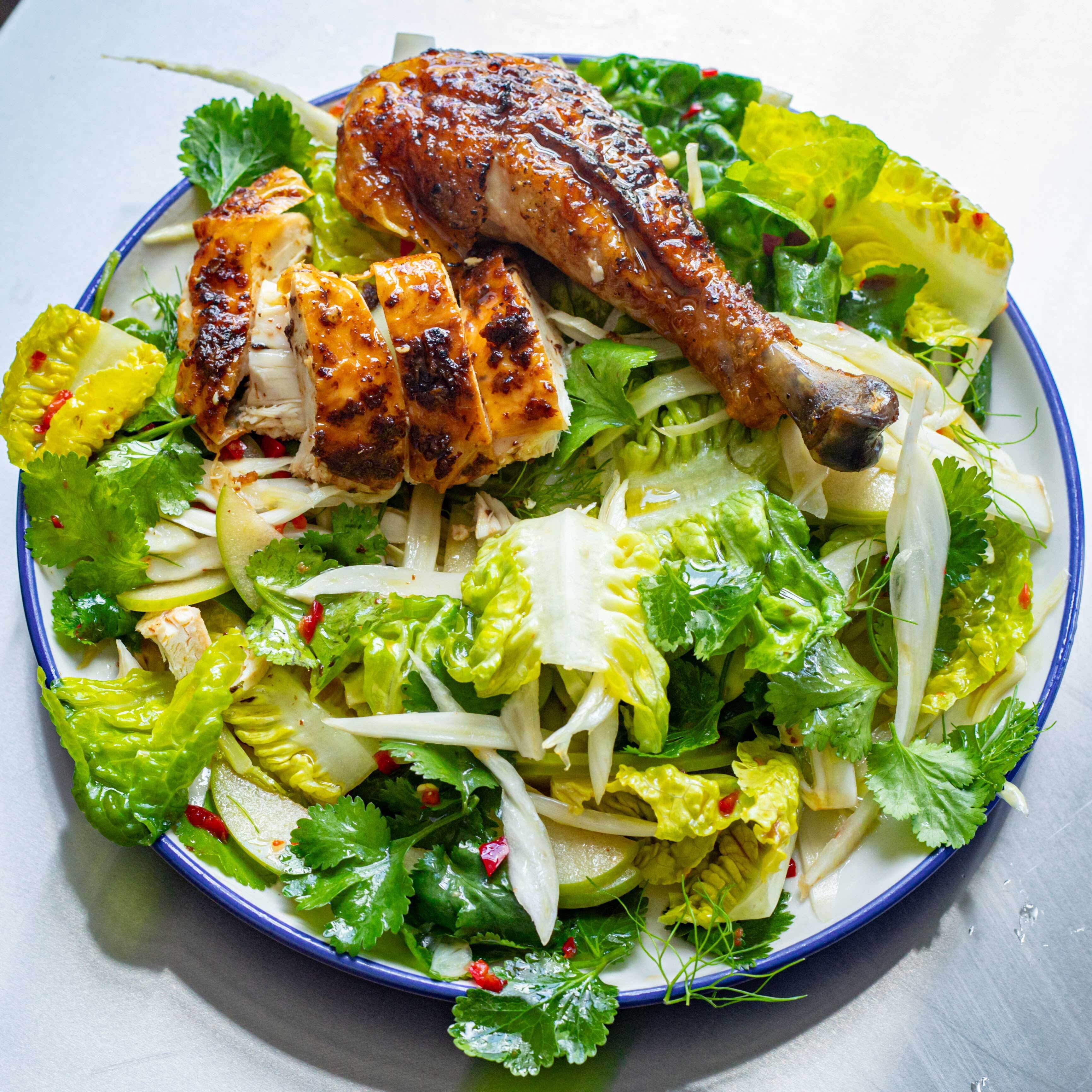 Chicken Zingy Fennel Green Apple Salad