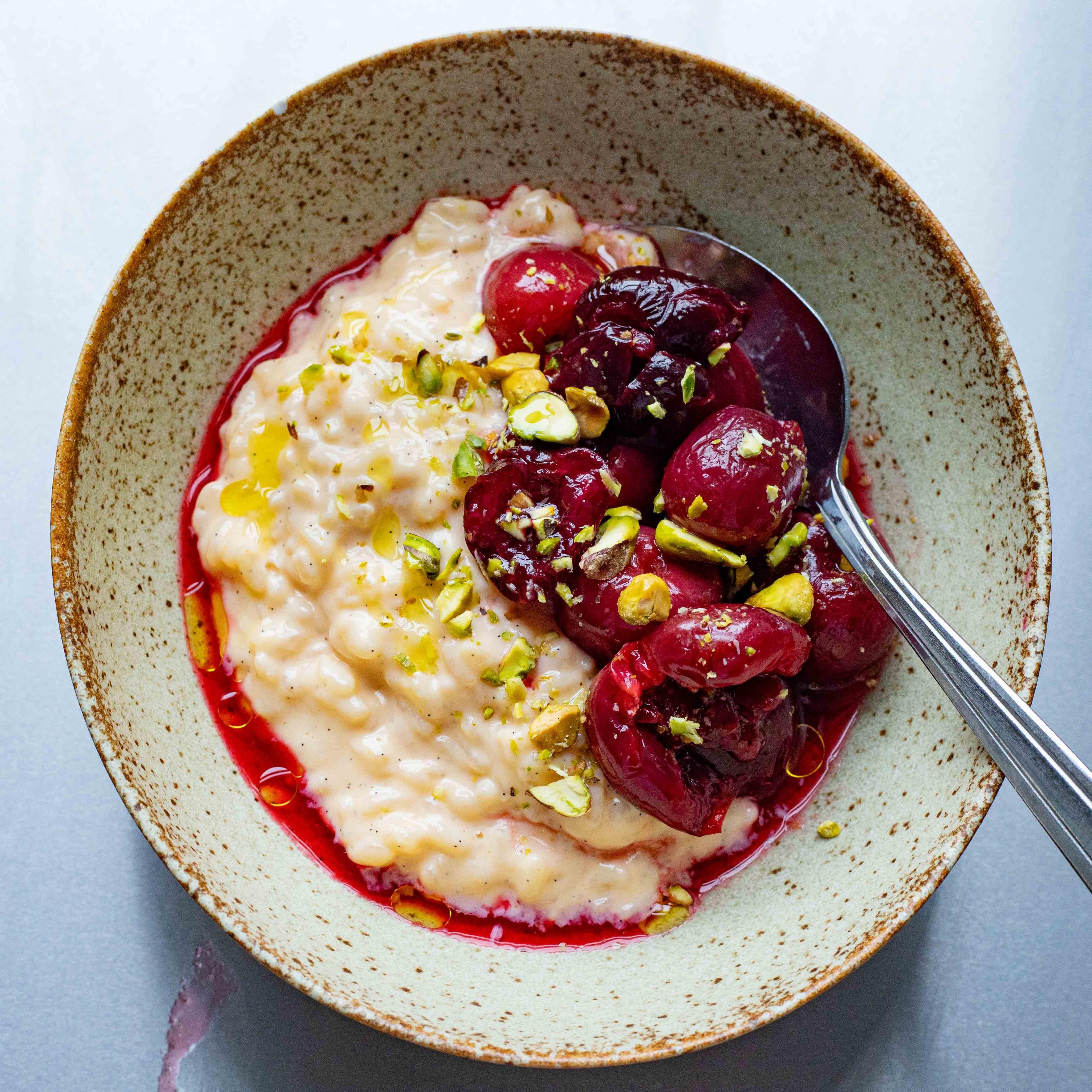 Chilled Cherry Rice Pudding