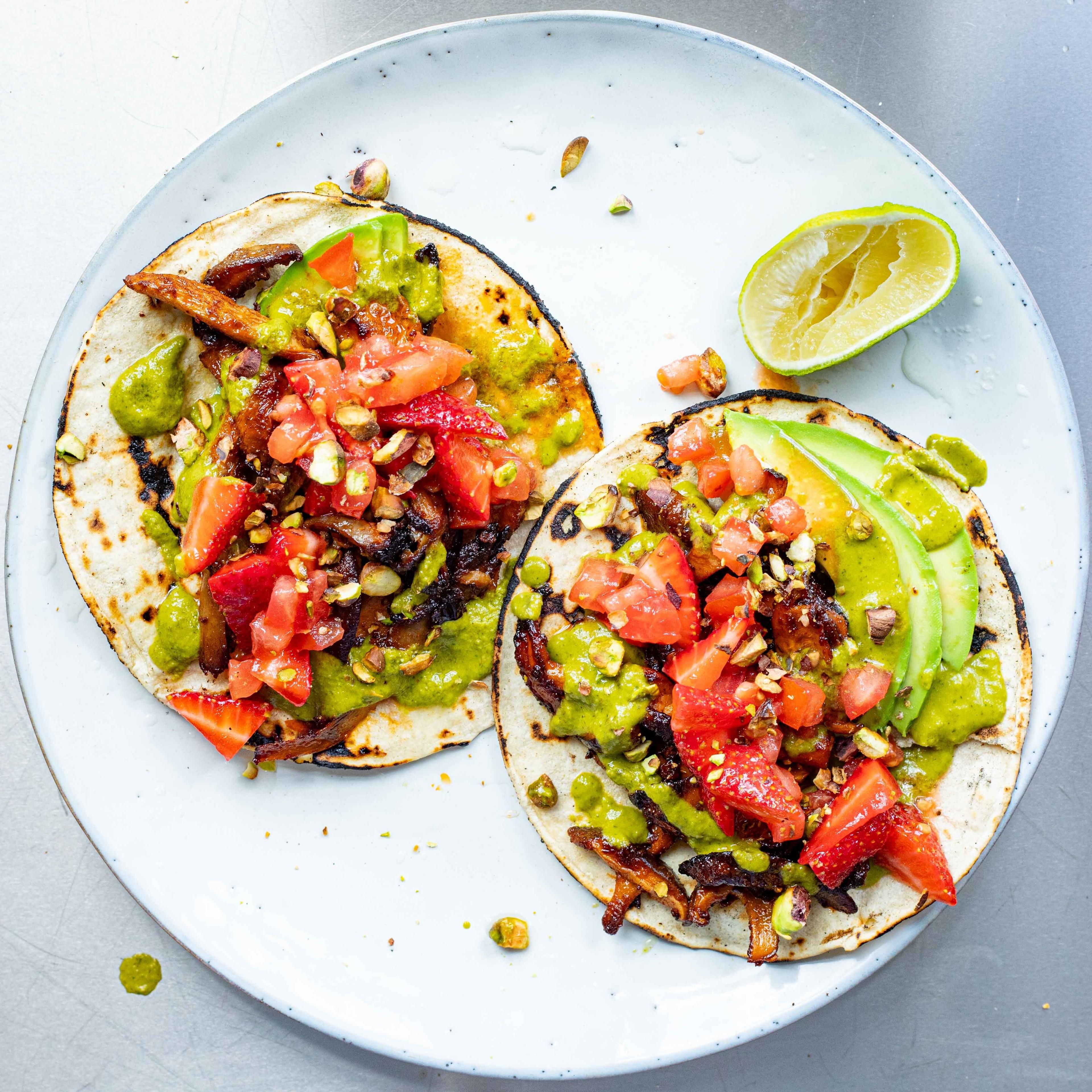 Chipotle Tacos With Tomato Strawberry Salsa