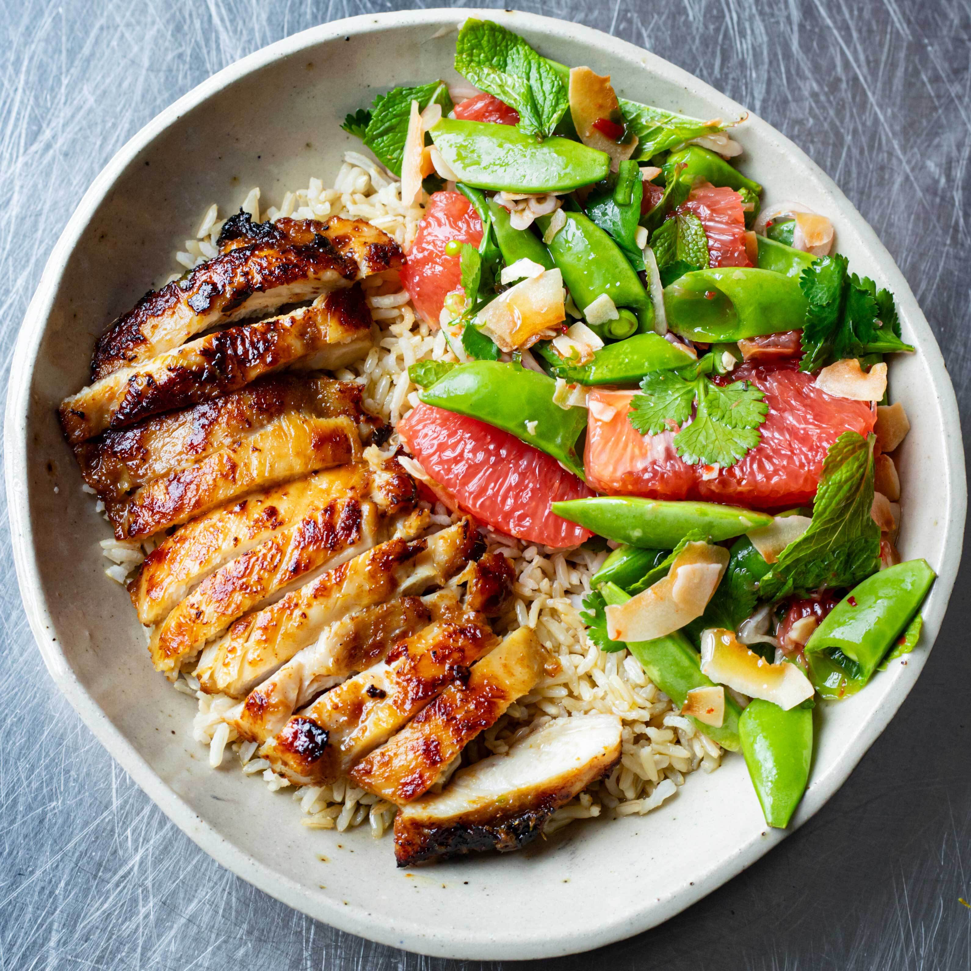 Grilled Chicken Herby Grapefruit Salad