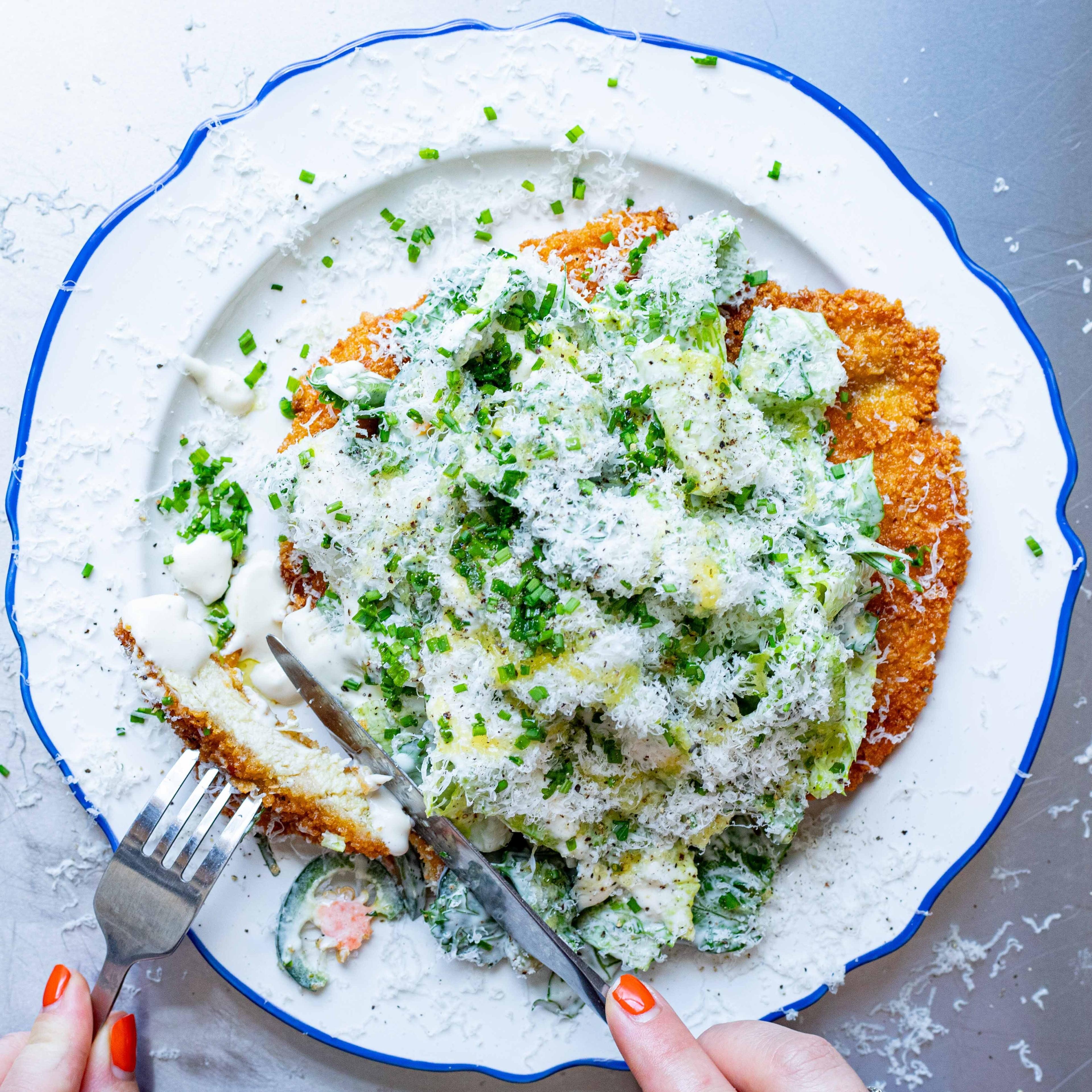 Herby Chicken Caesar Schnitzel Recipe