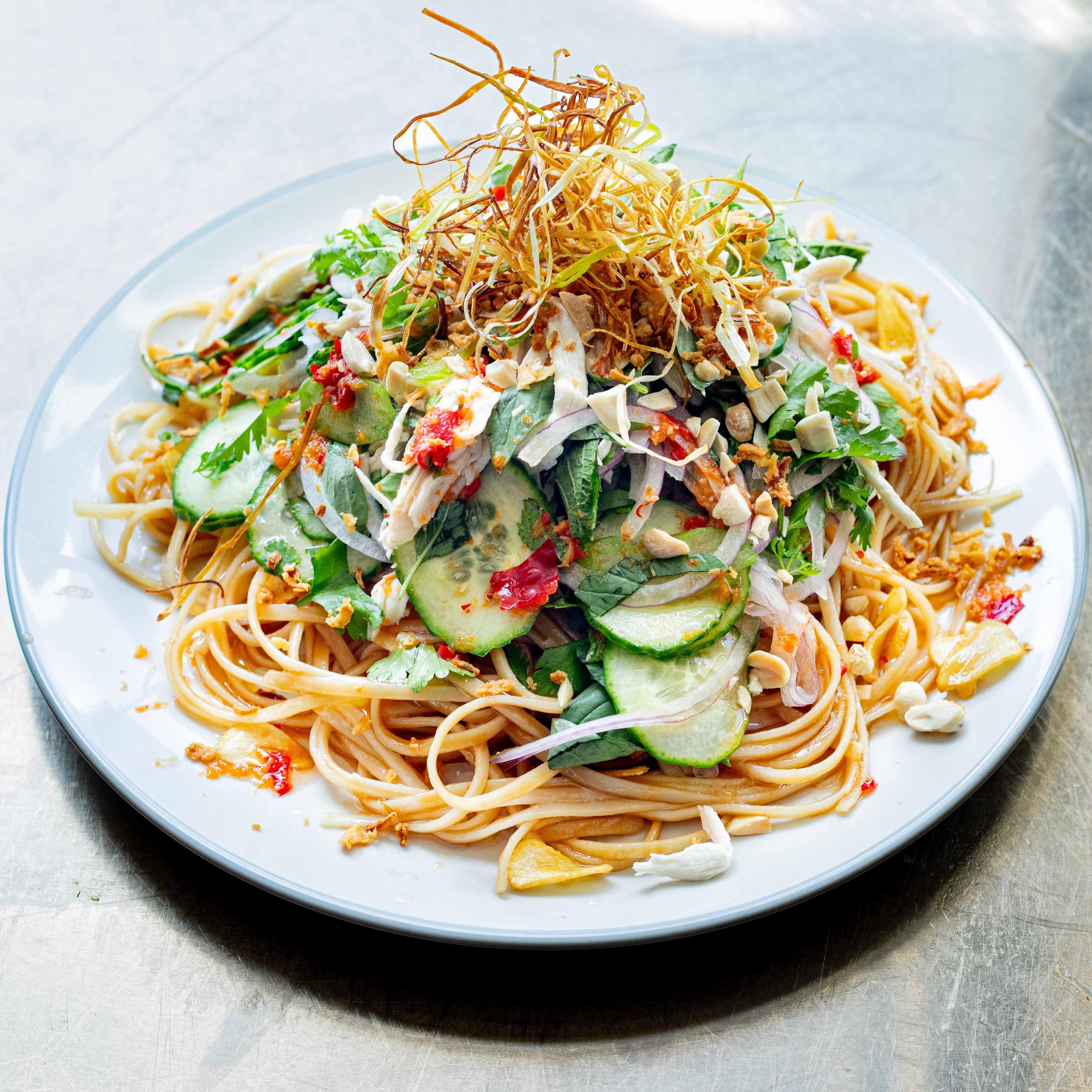 Shredded Chicken Noodle Salad